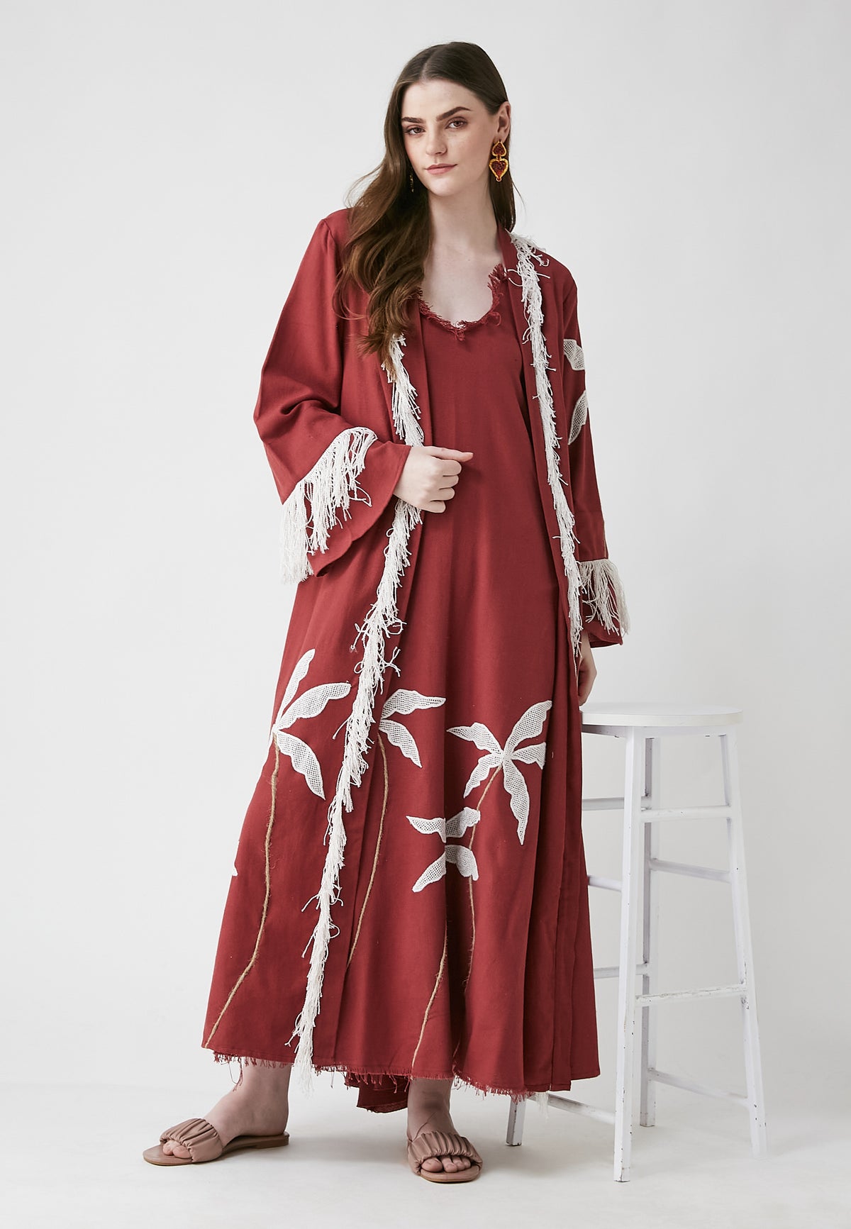 Horizon Long Cherry Kimono