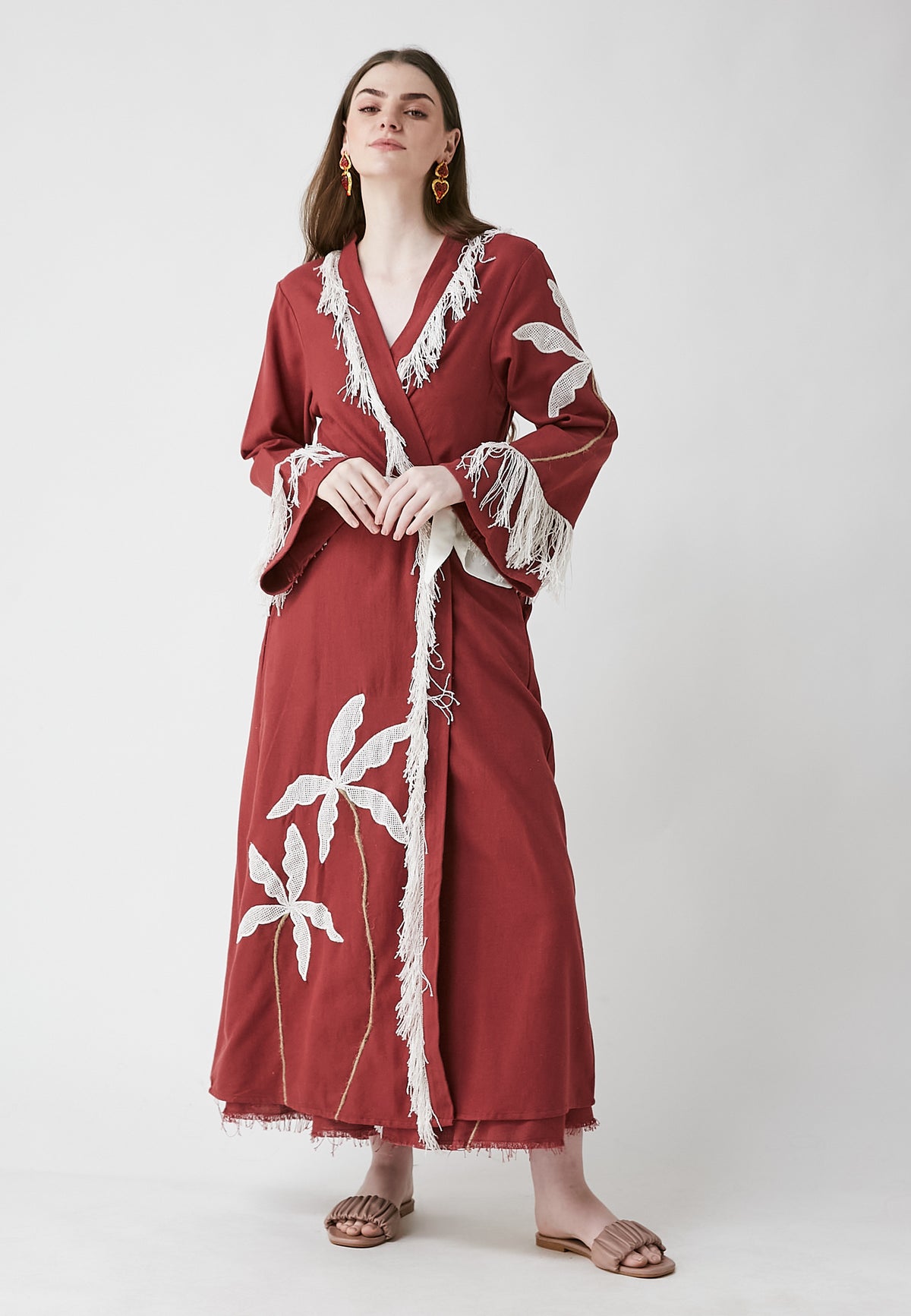 Horizon Long Cherry Kimono