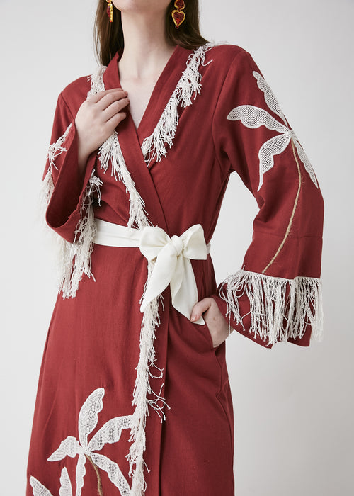 Horizon Long Cherry Kimono