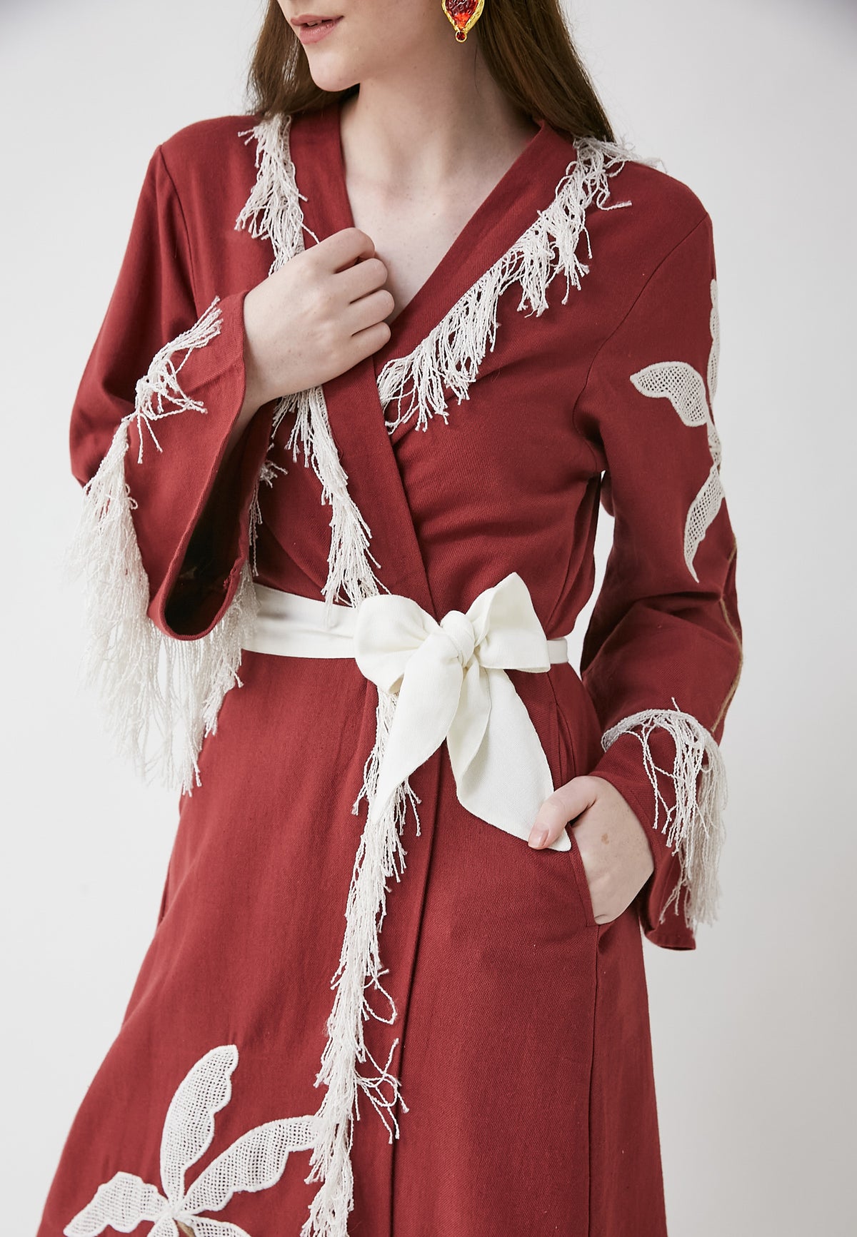 Horizon Long Cherry Kimono