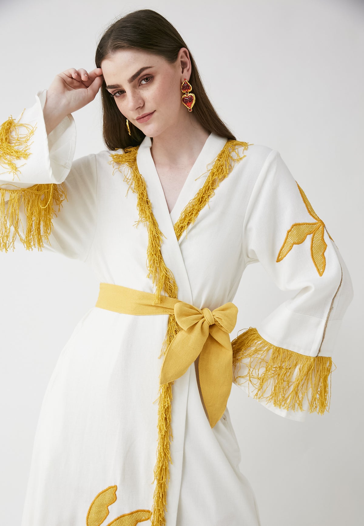 Kimono blanco largo Horizon