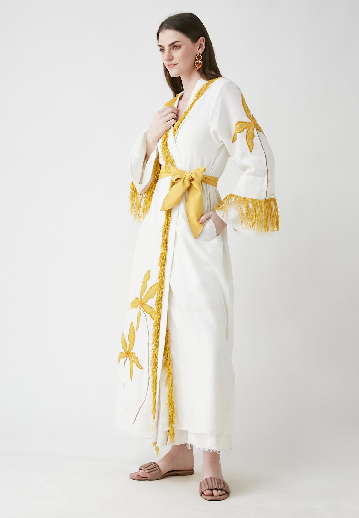 Horizon Langer weißer Kimono