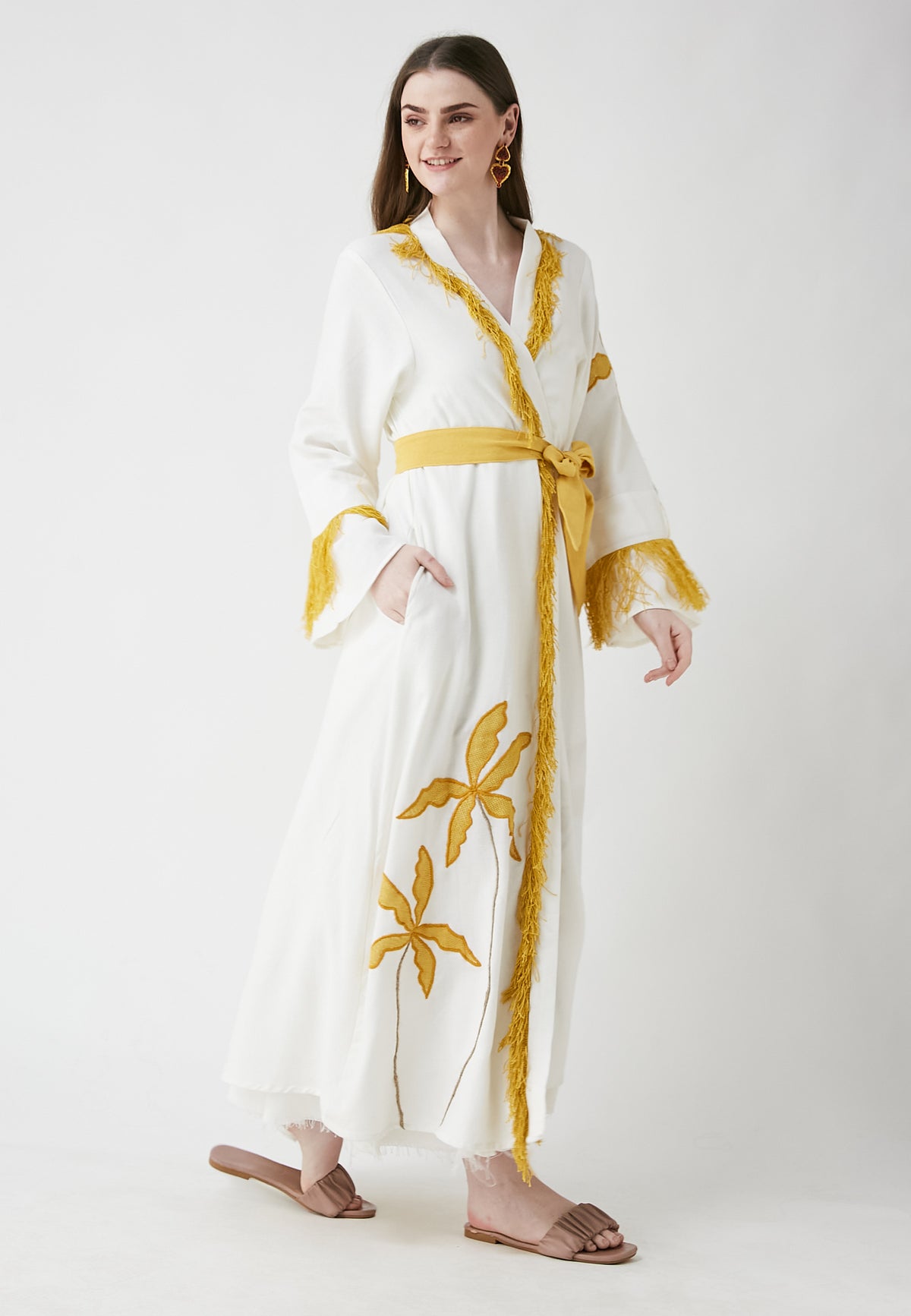 Kimono blanco largo Horizon