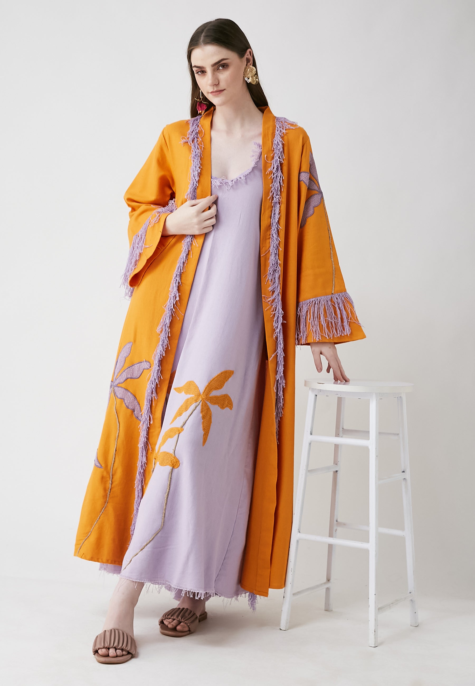 Kimono naranja largo Horizon