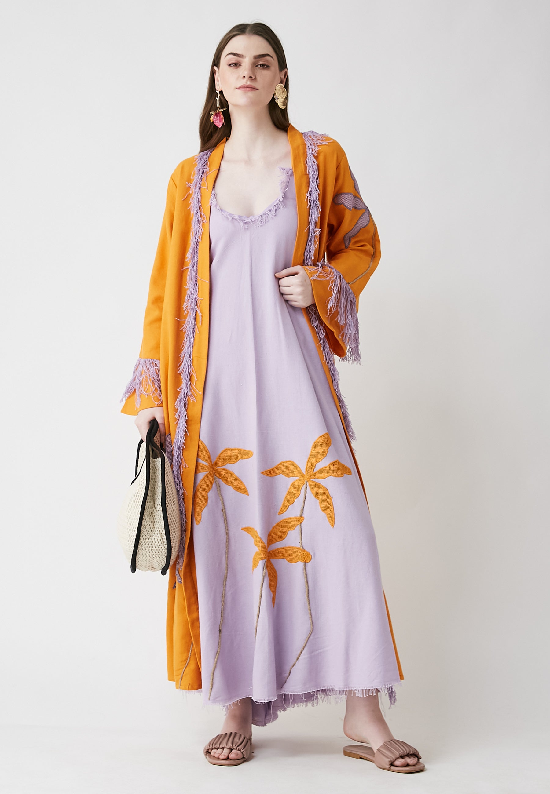 Kimono naranja largo Horizon