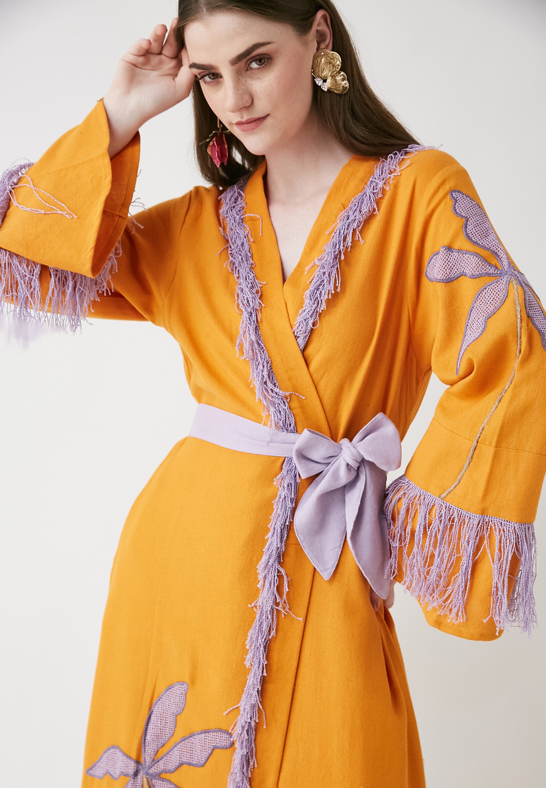 Kimono naranja largo Horizon