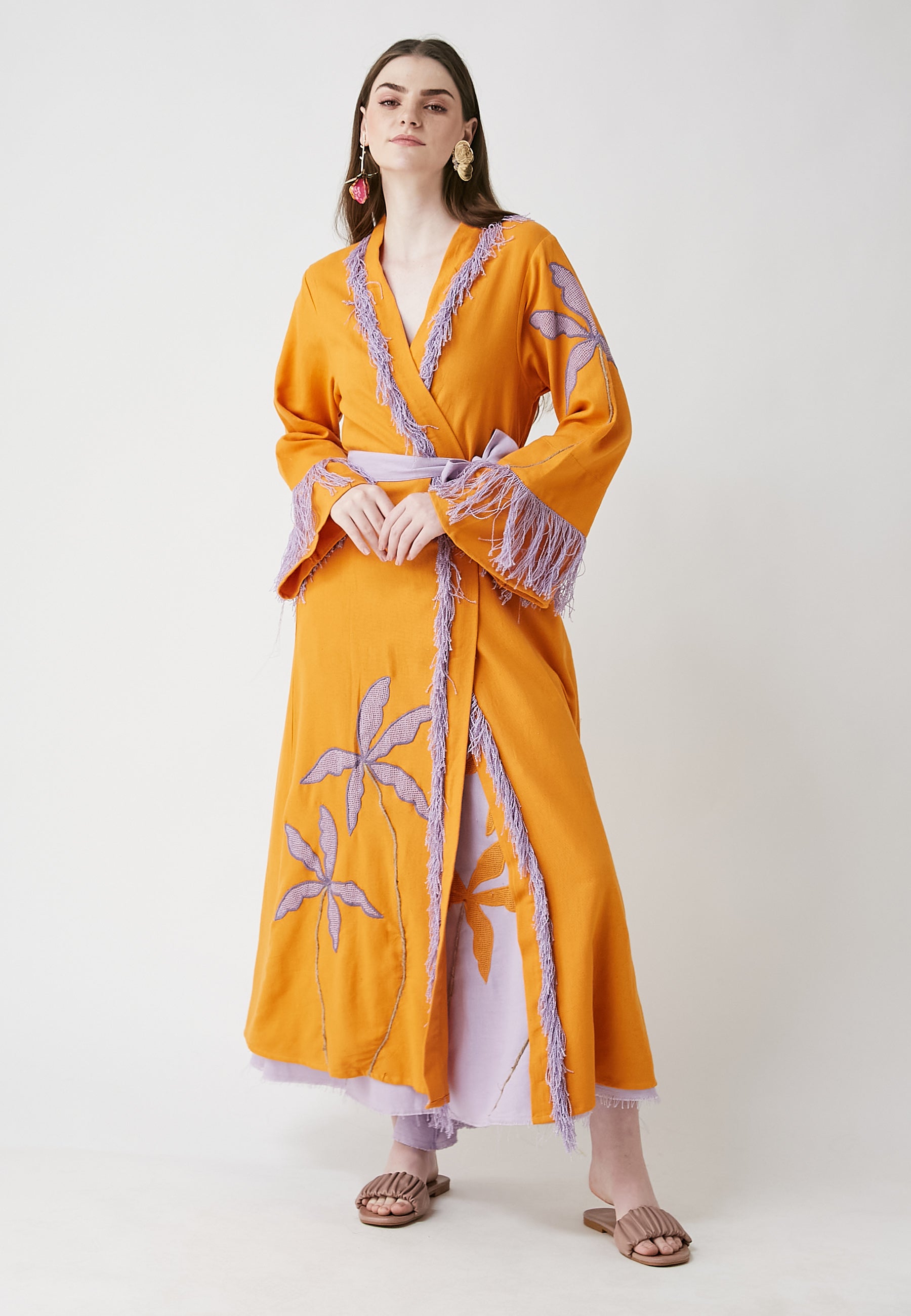 Kimono naranja largo Horizon