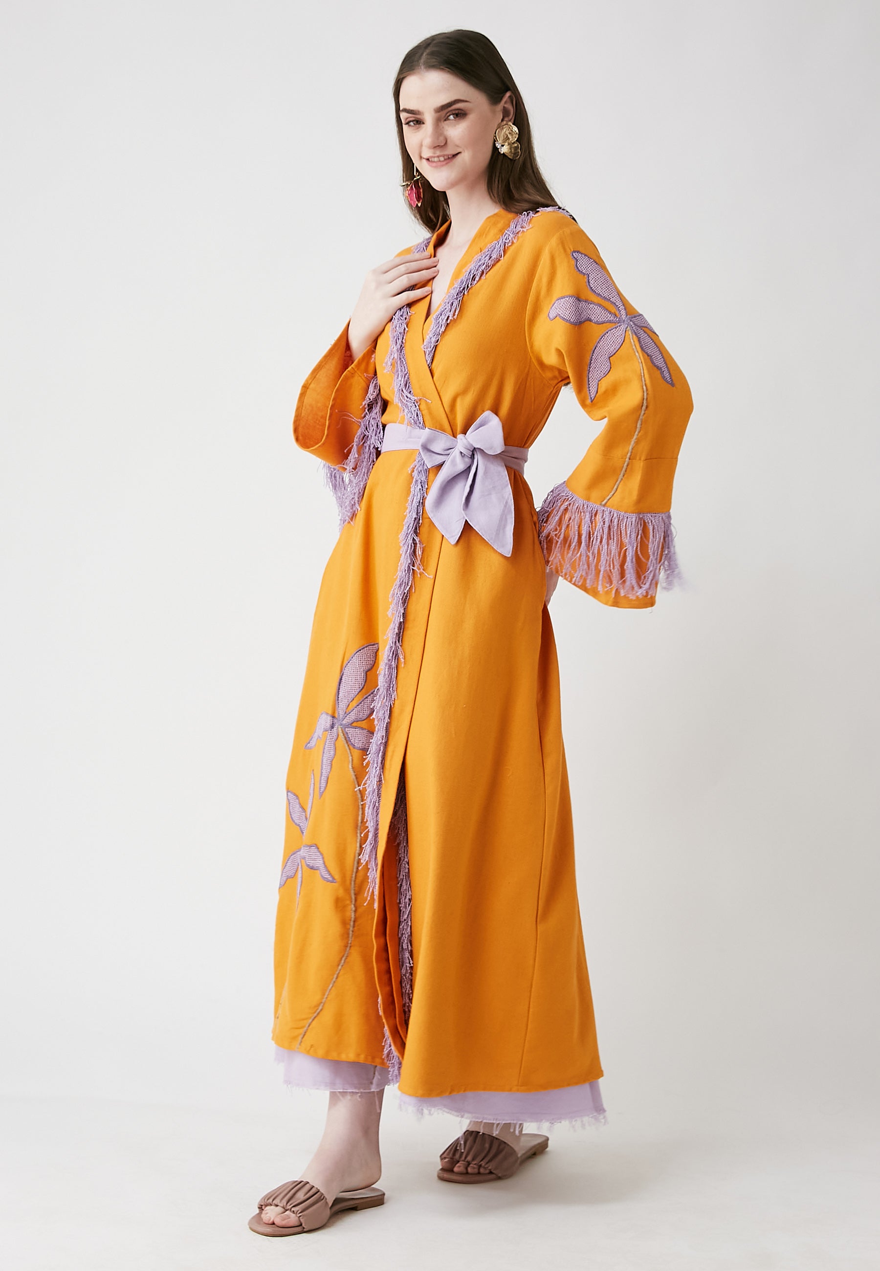 Kimono naranja largo Horizon