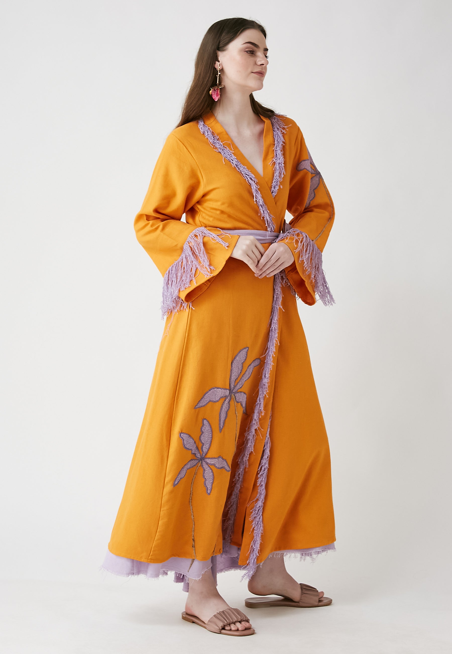 Kimono naranja largo Horizon