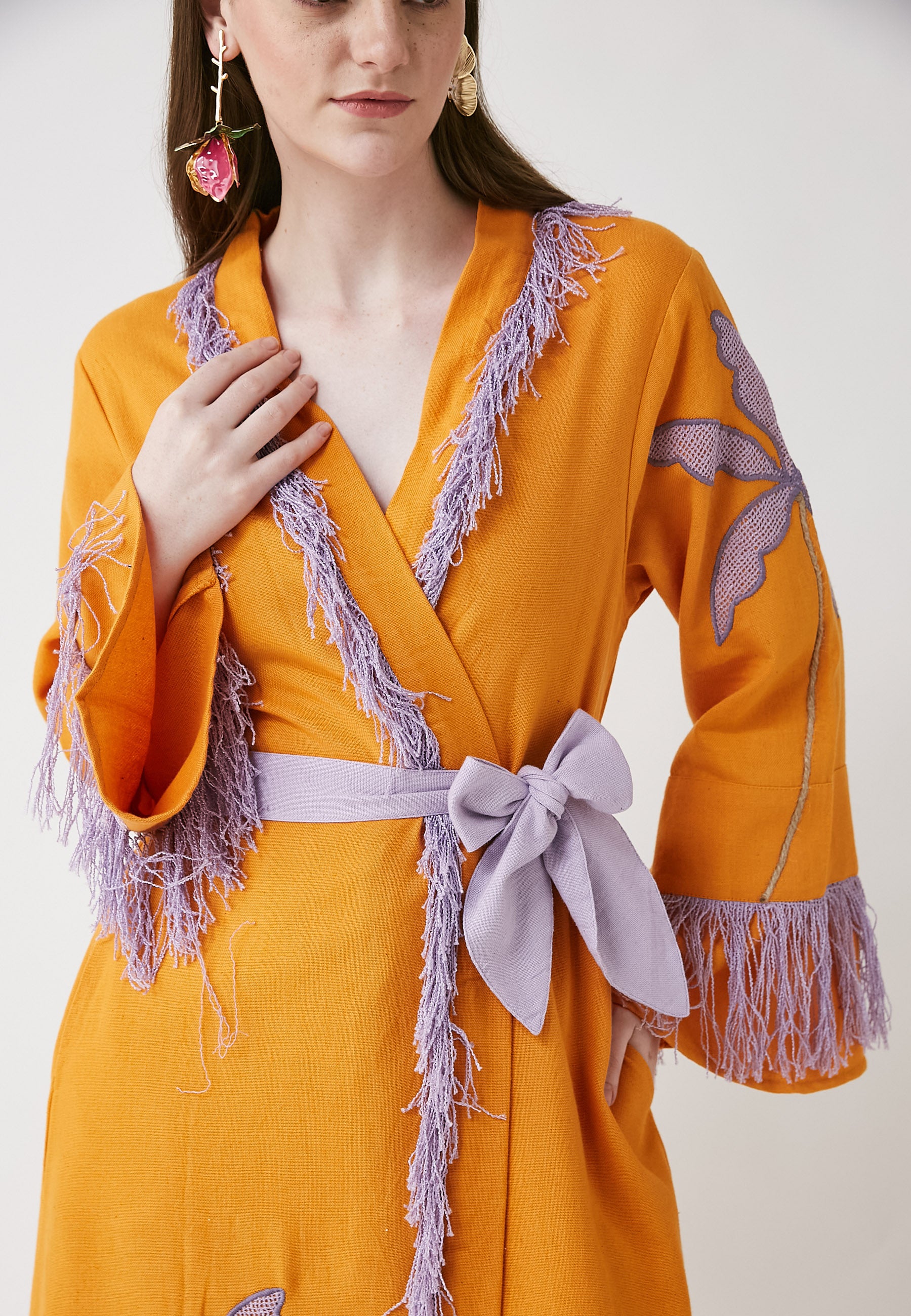 Kimono naranja largo Horizon