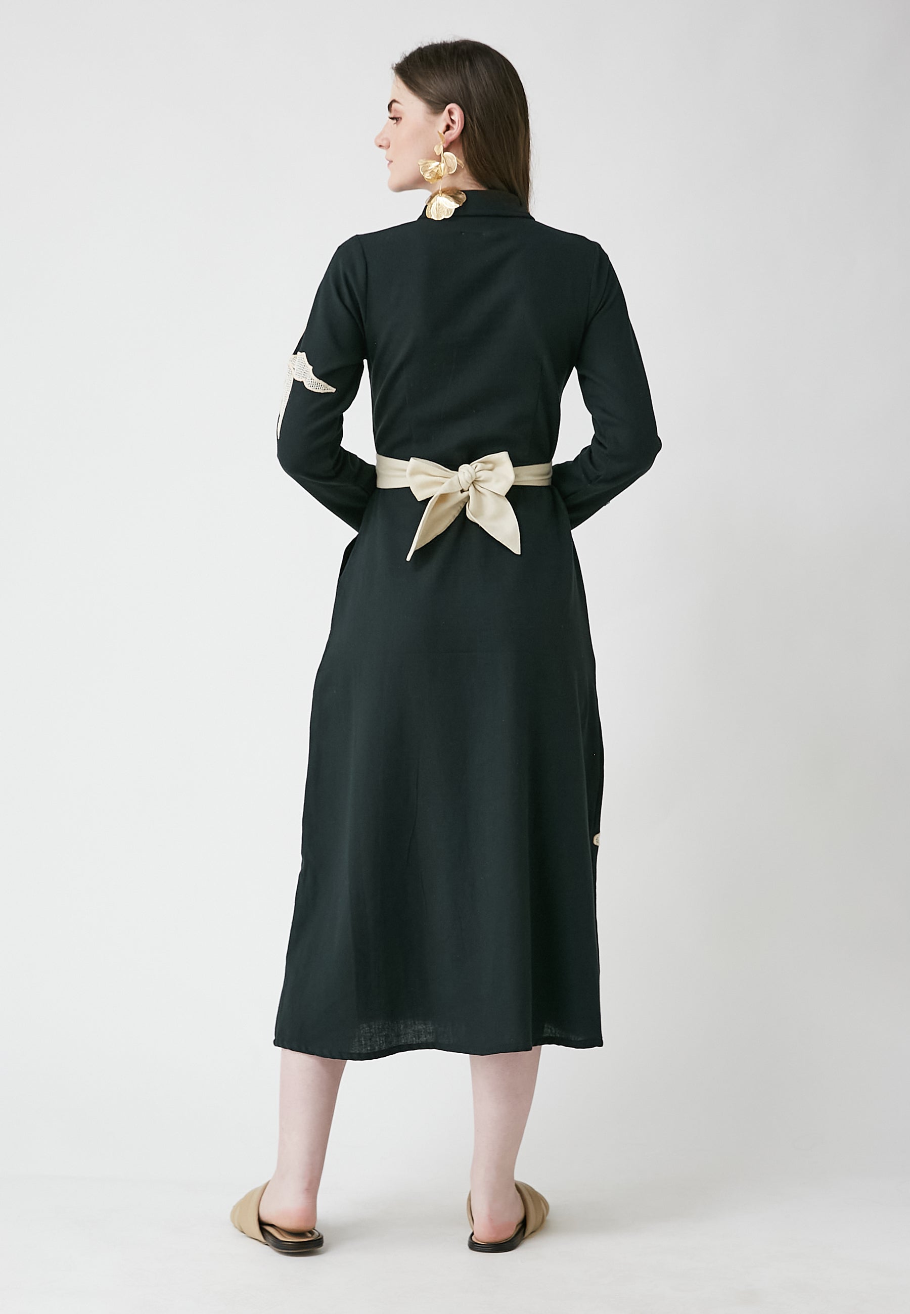 Vestido camisero negro Meadow