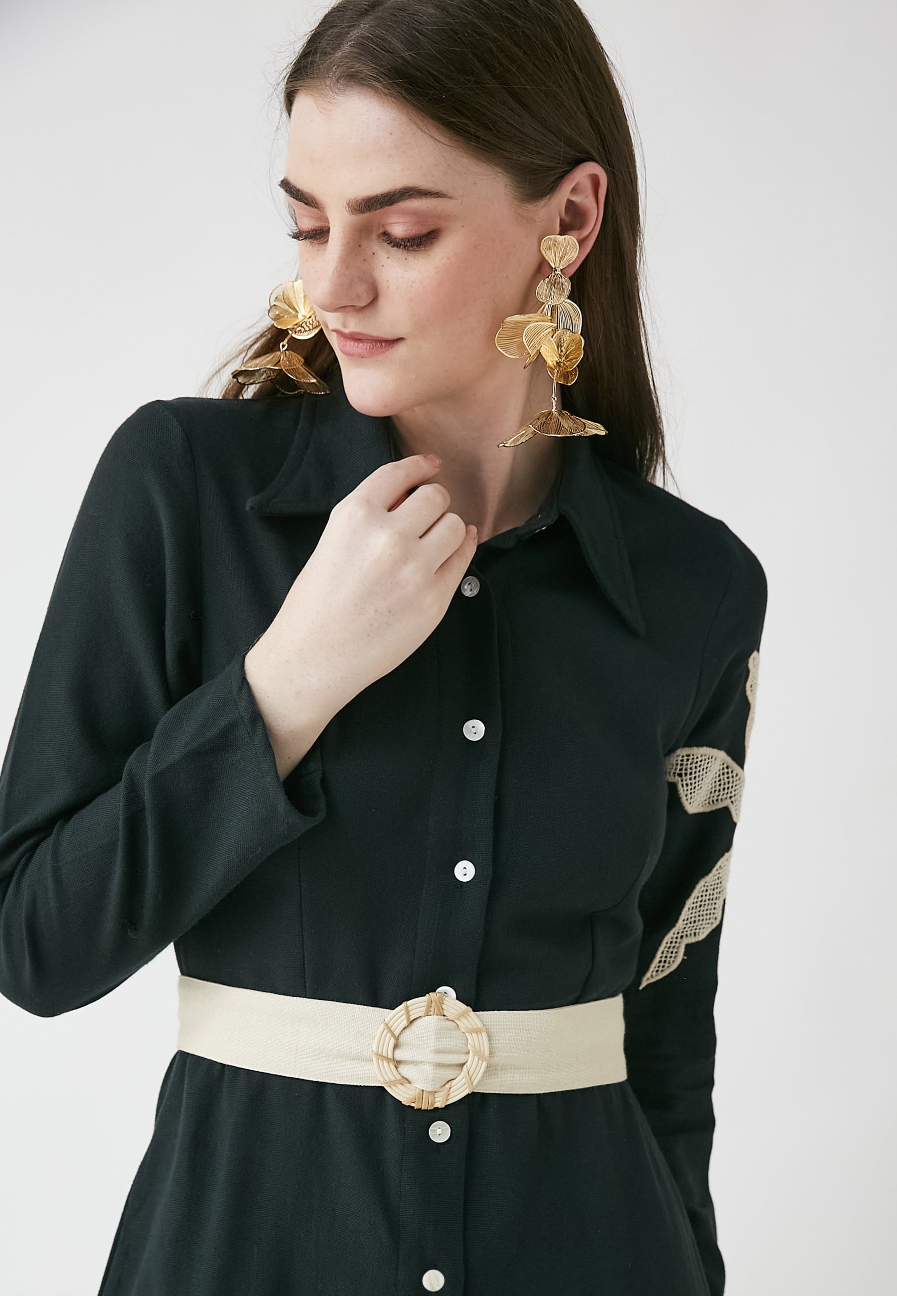 Vestido camisero negro Meadow