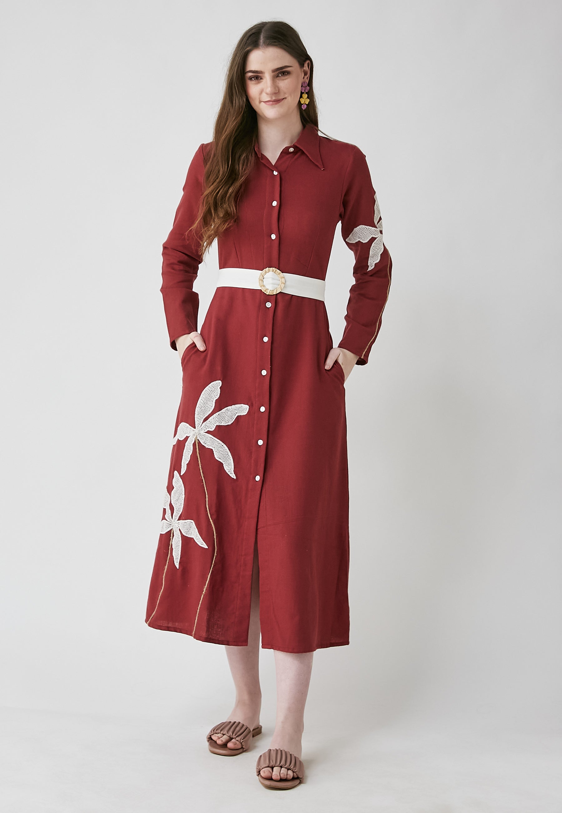 Vestido camisero Meadow Cherry