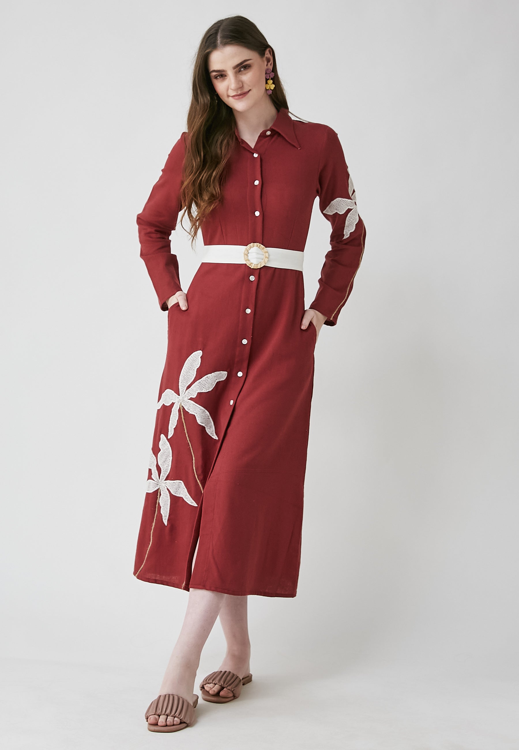 Vestido camisero Meadow Cherry