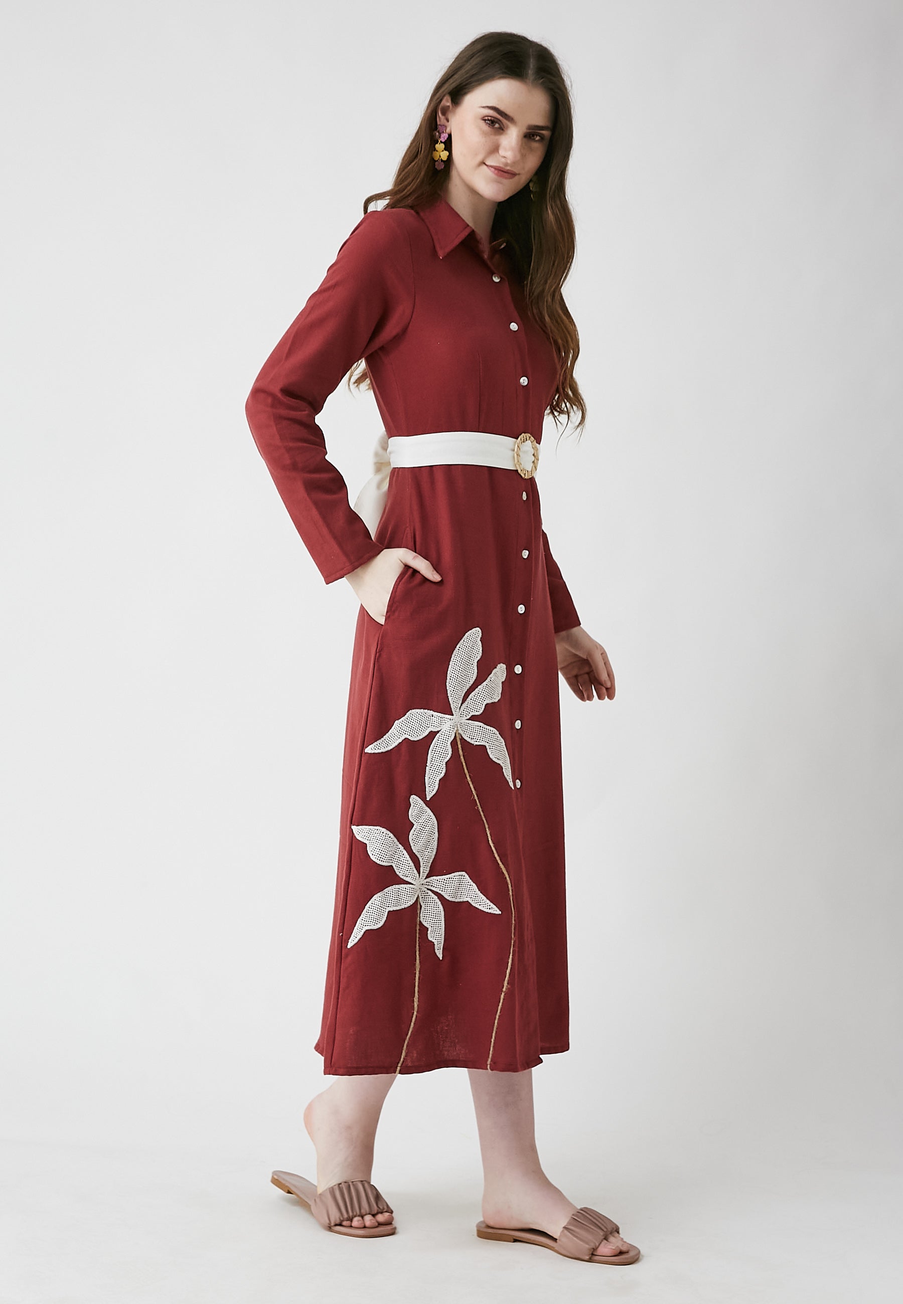 Vestido camisero Meadow Cherry