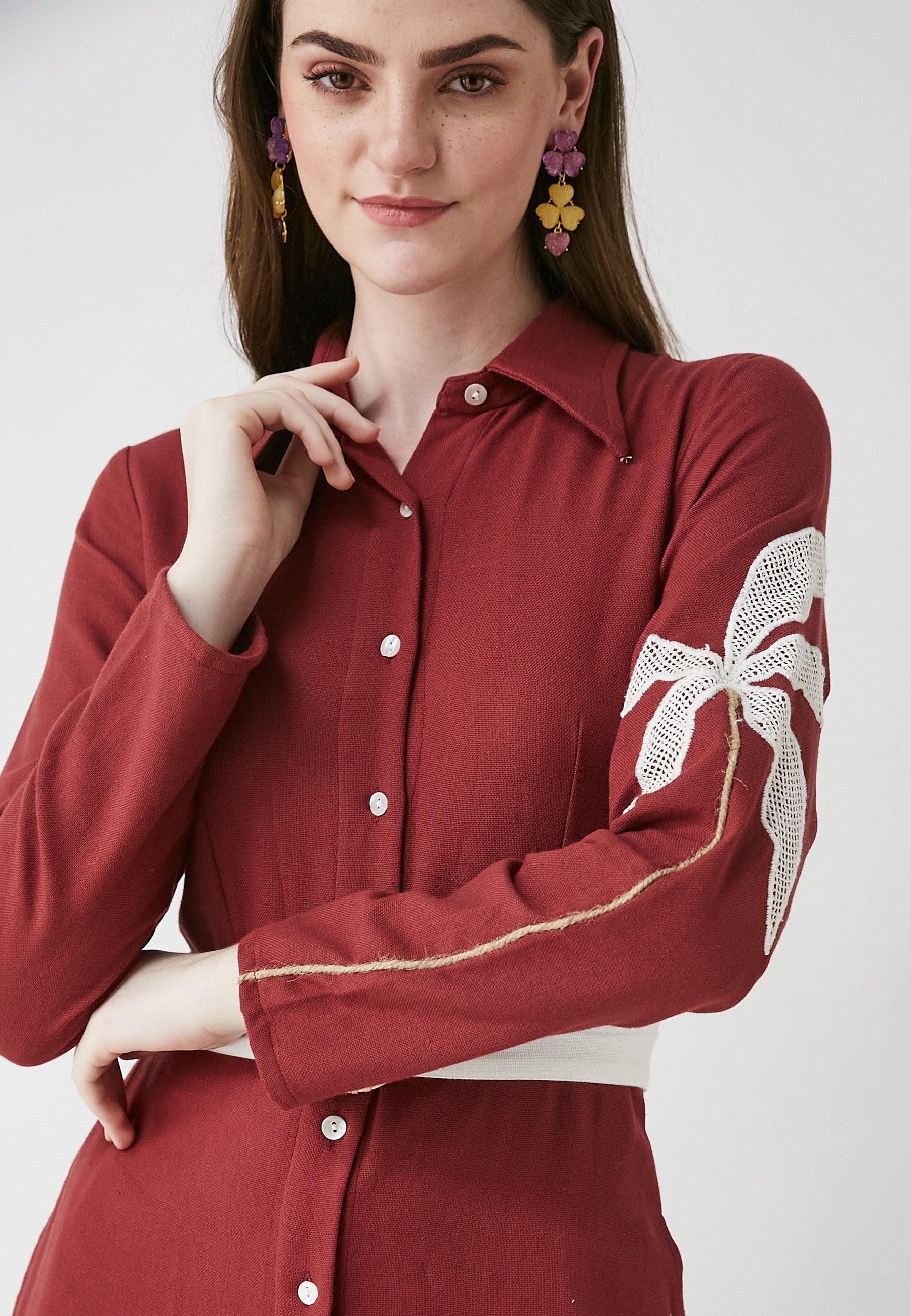 Vestido camisero Meadow Cherry