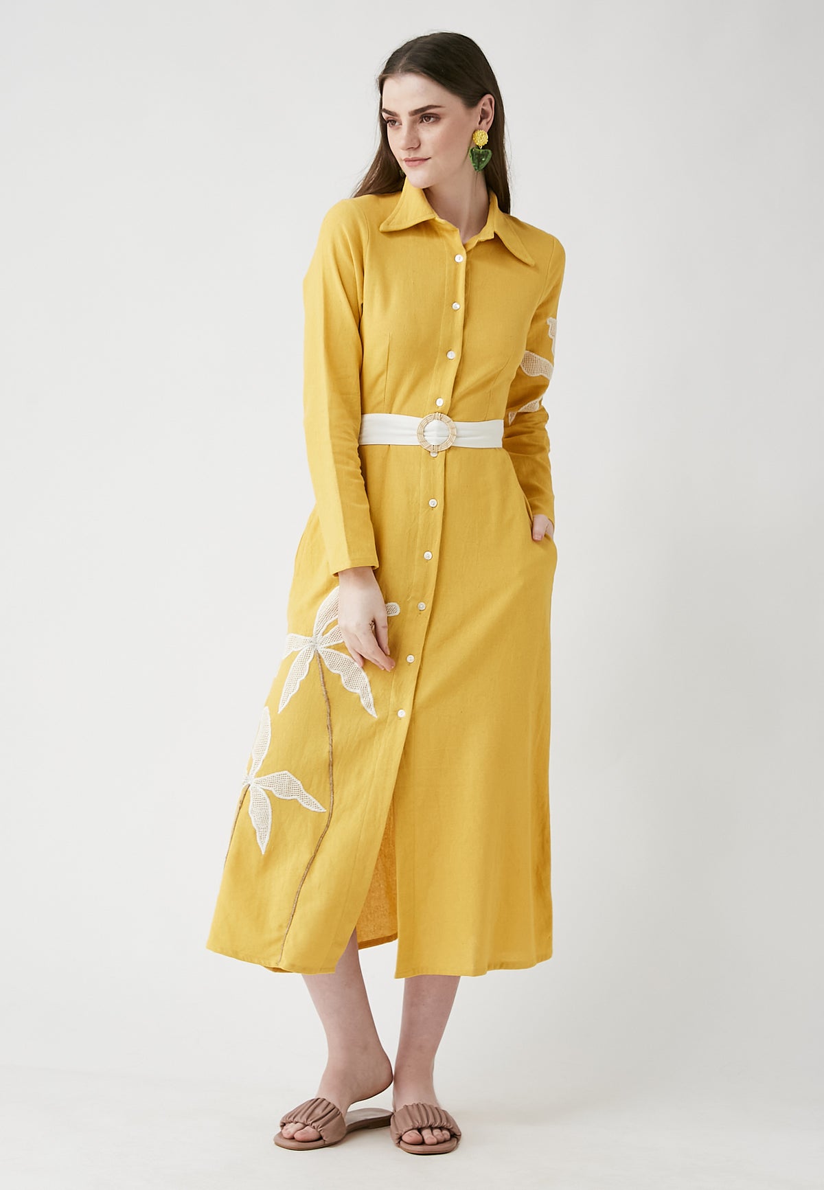 Meadow Mango Shirt Dress