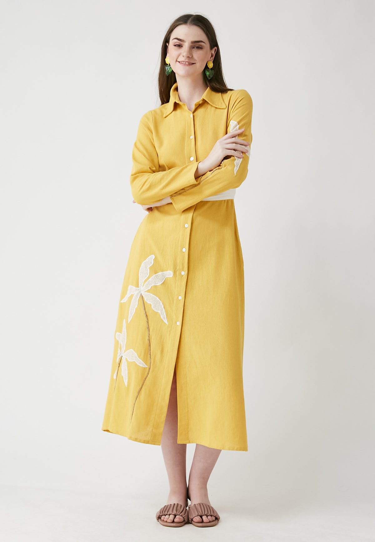 Meadow Mango Shirt Dress