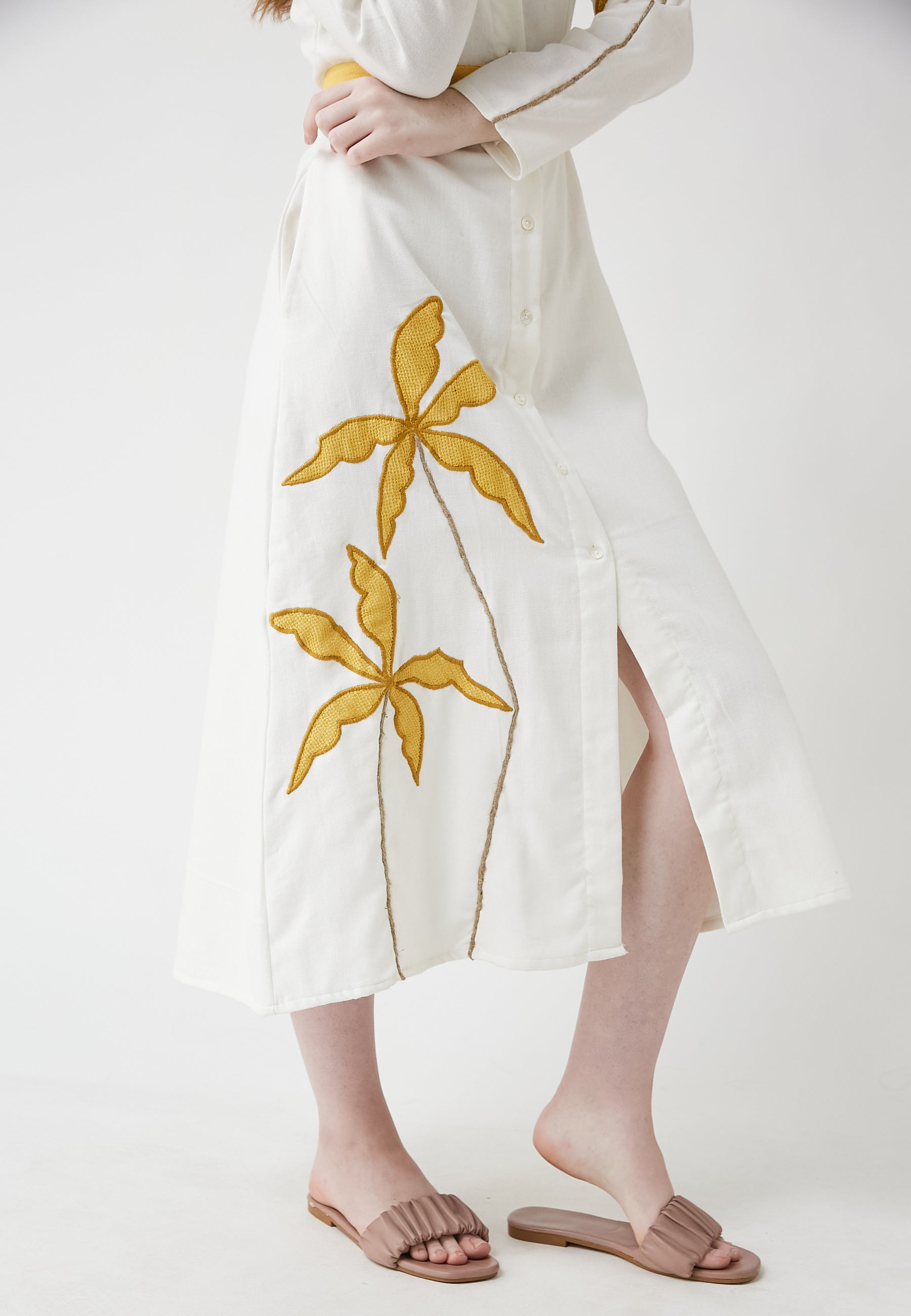 Vestido camisero blanco de prado