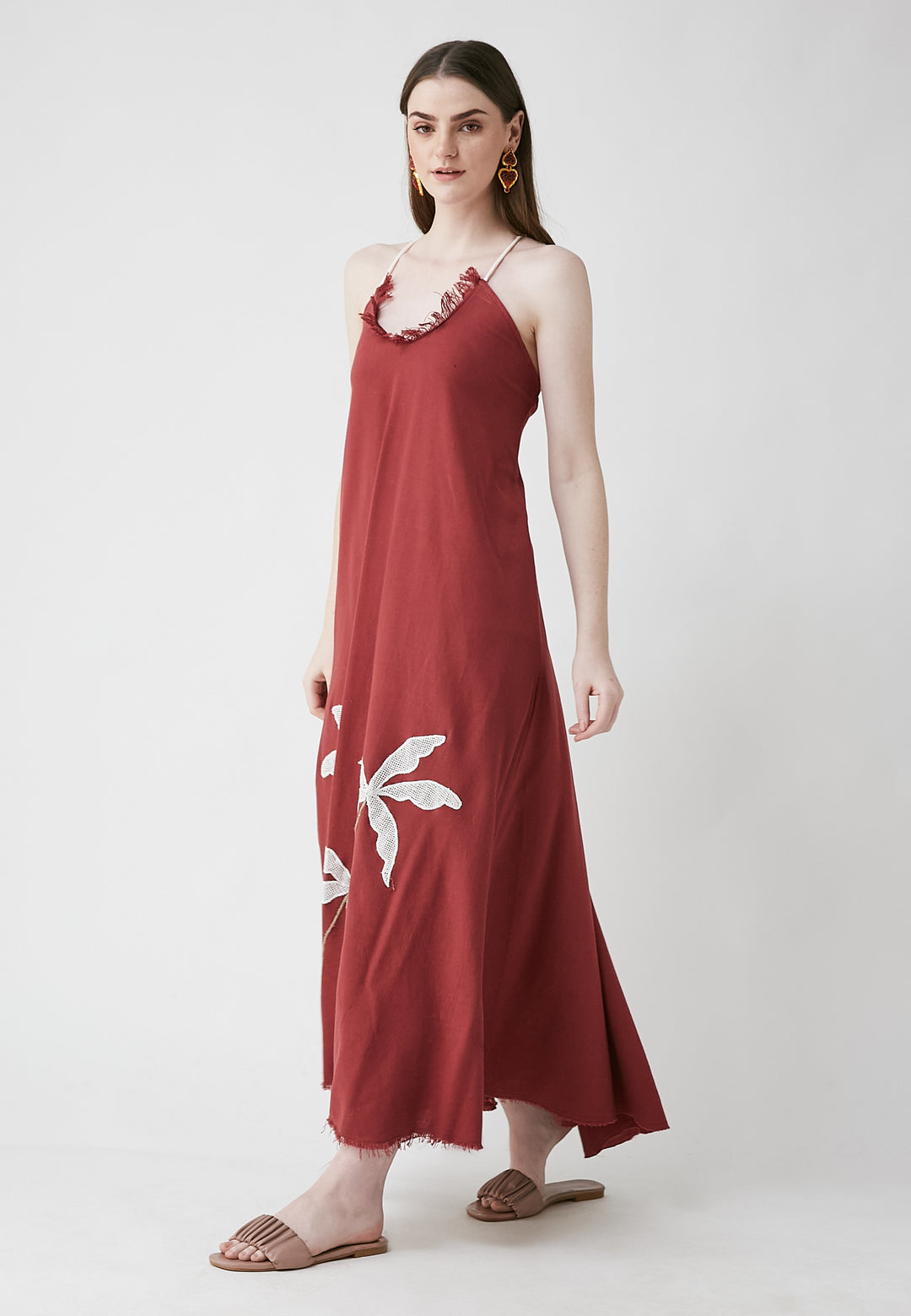 Tropisches langes Kirschkleid