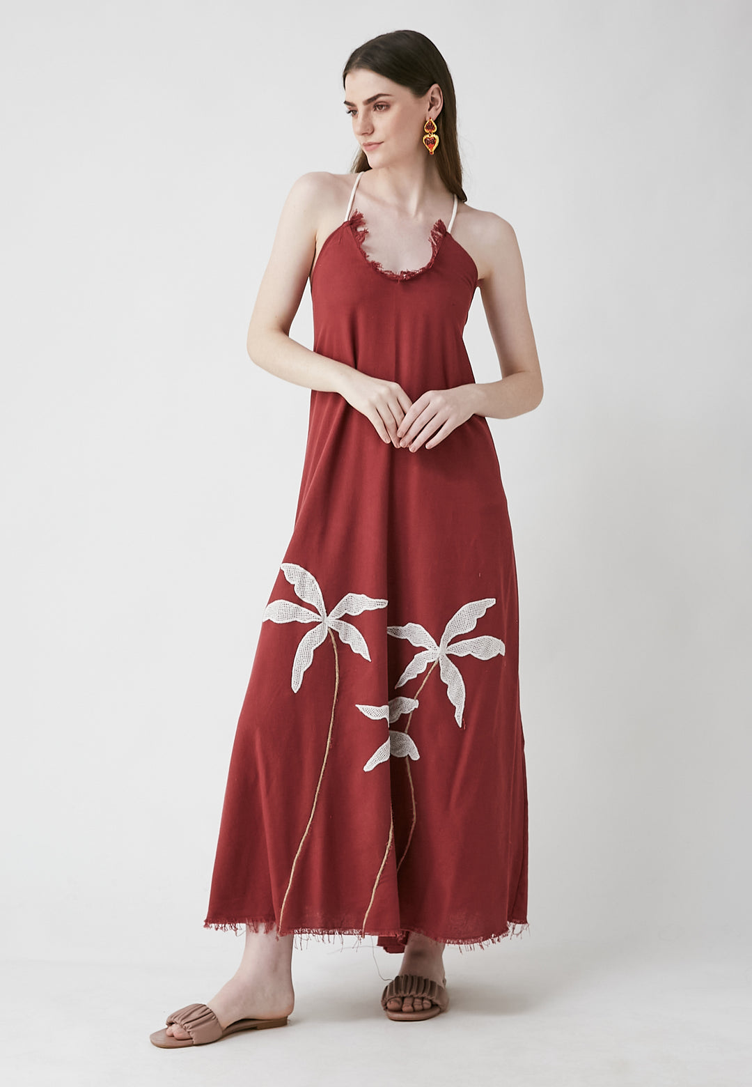 Tropisches langes Kirschkleid