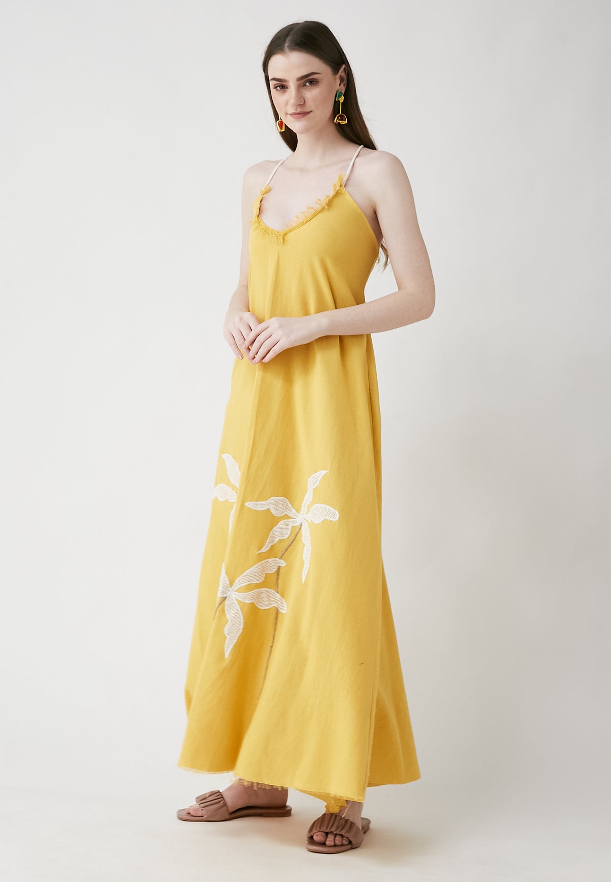 Tropical Long Mango Dress