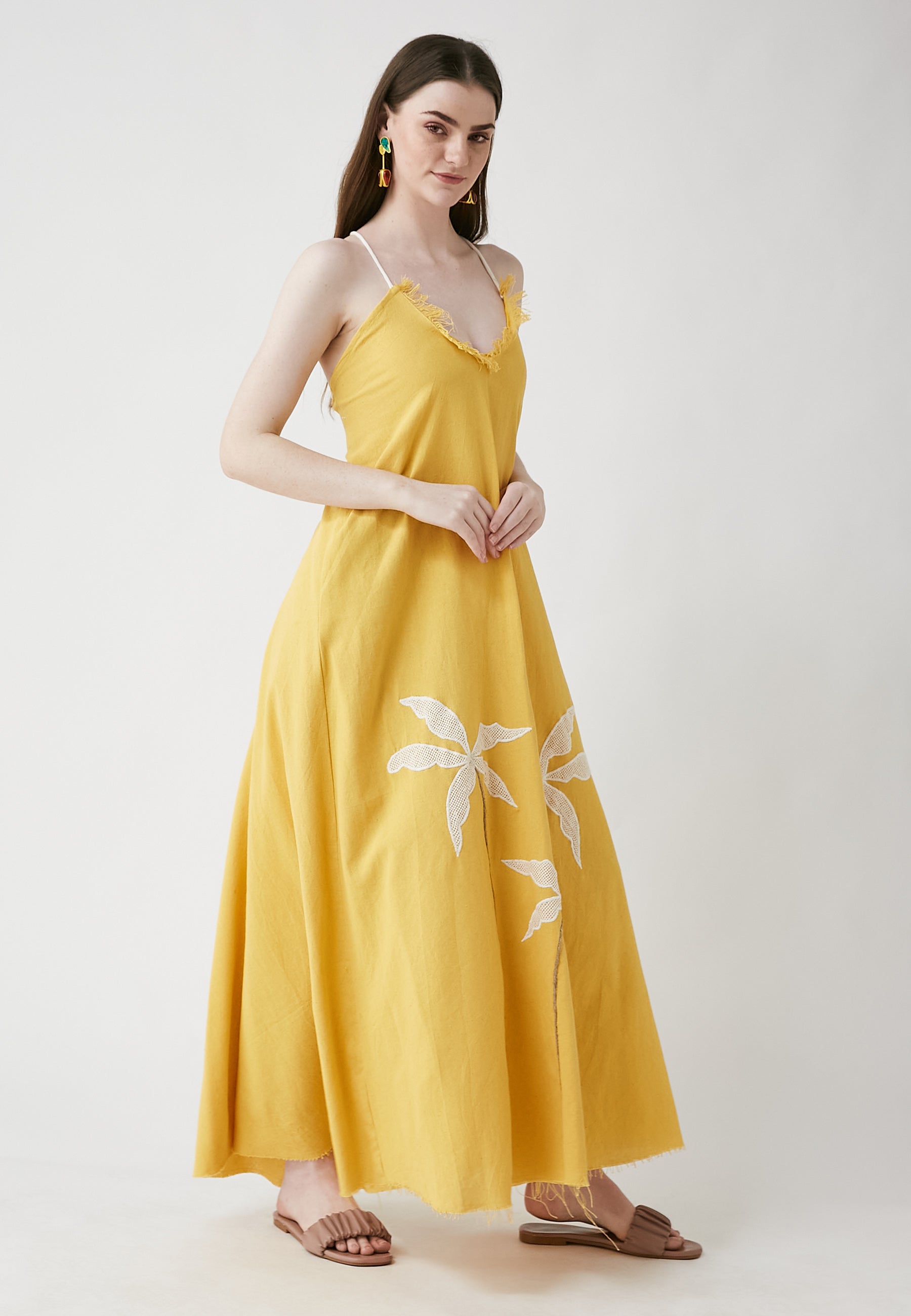 Vestido largo tropical de mango