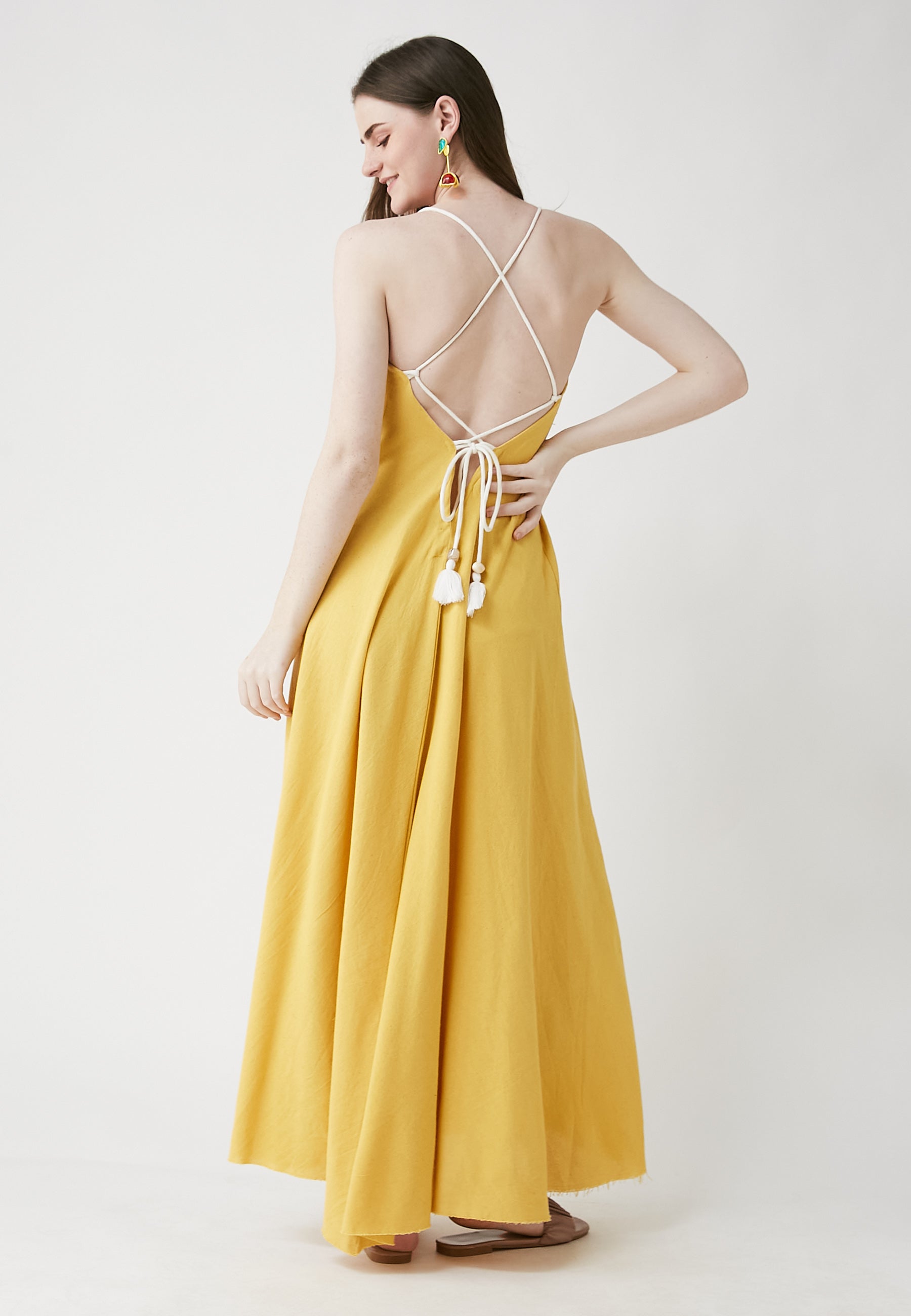 Vestido largo tropical de mango