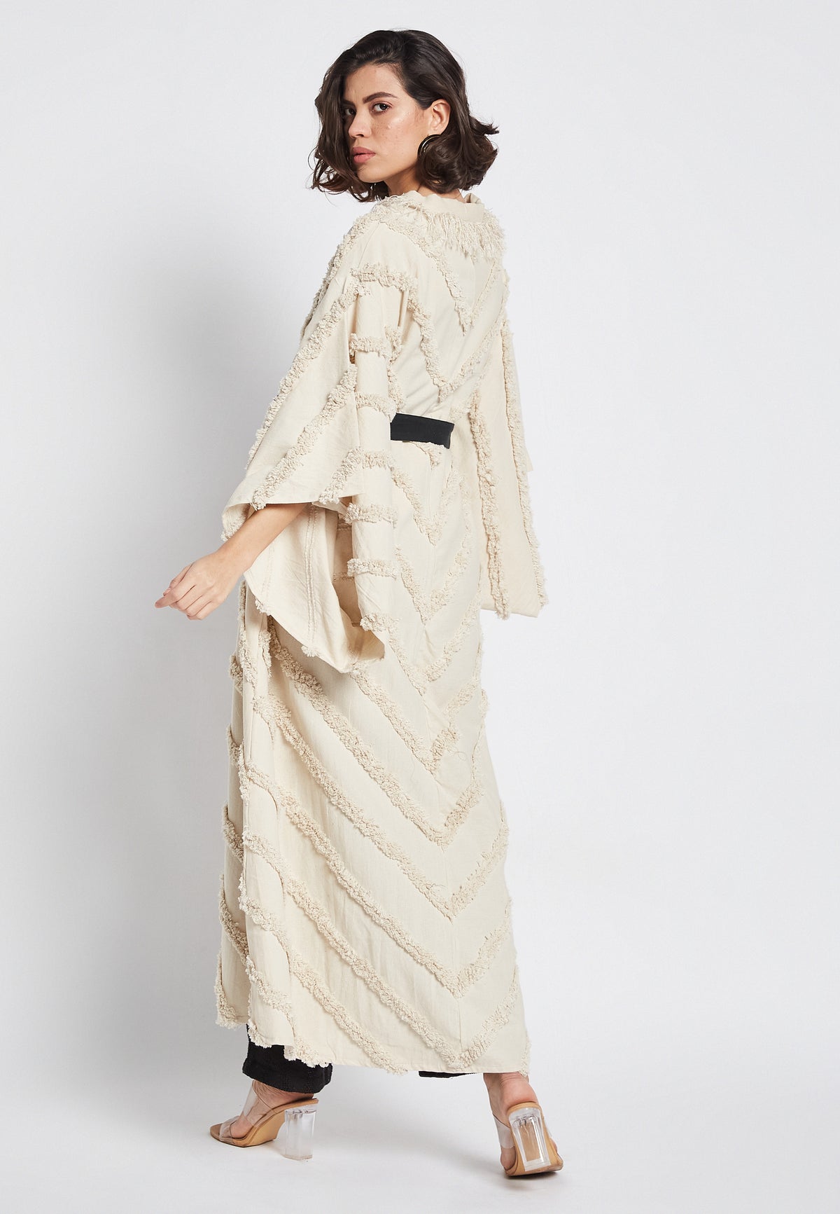 Kimono beige helecho