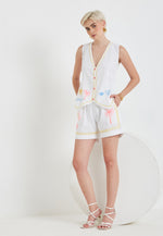 Load image into Gallery viewer, Mediterraneo White Shorts
