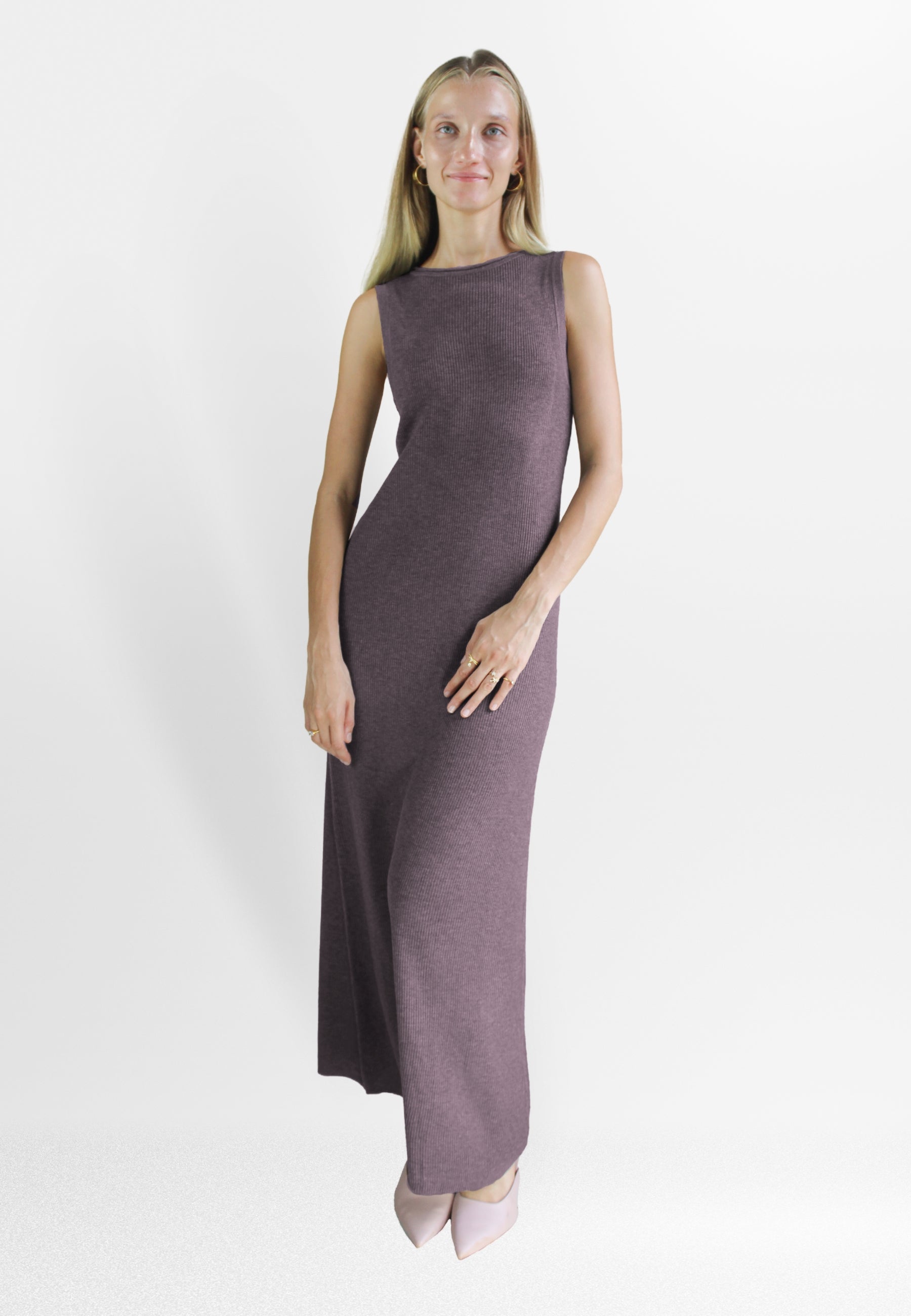 bella wool grey dress Bombay Sunset