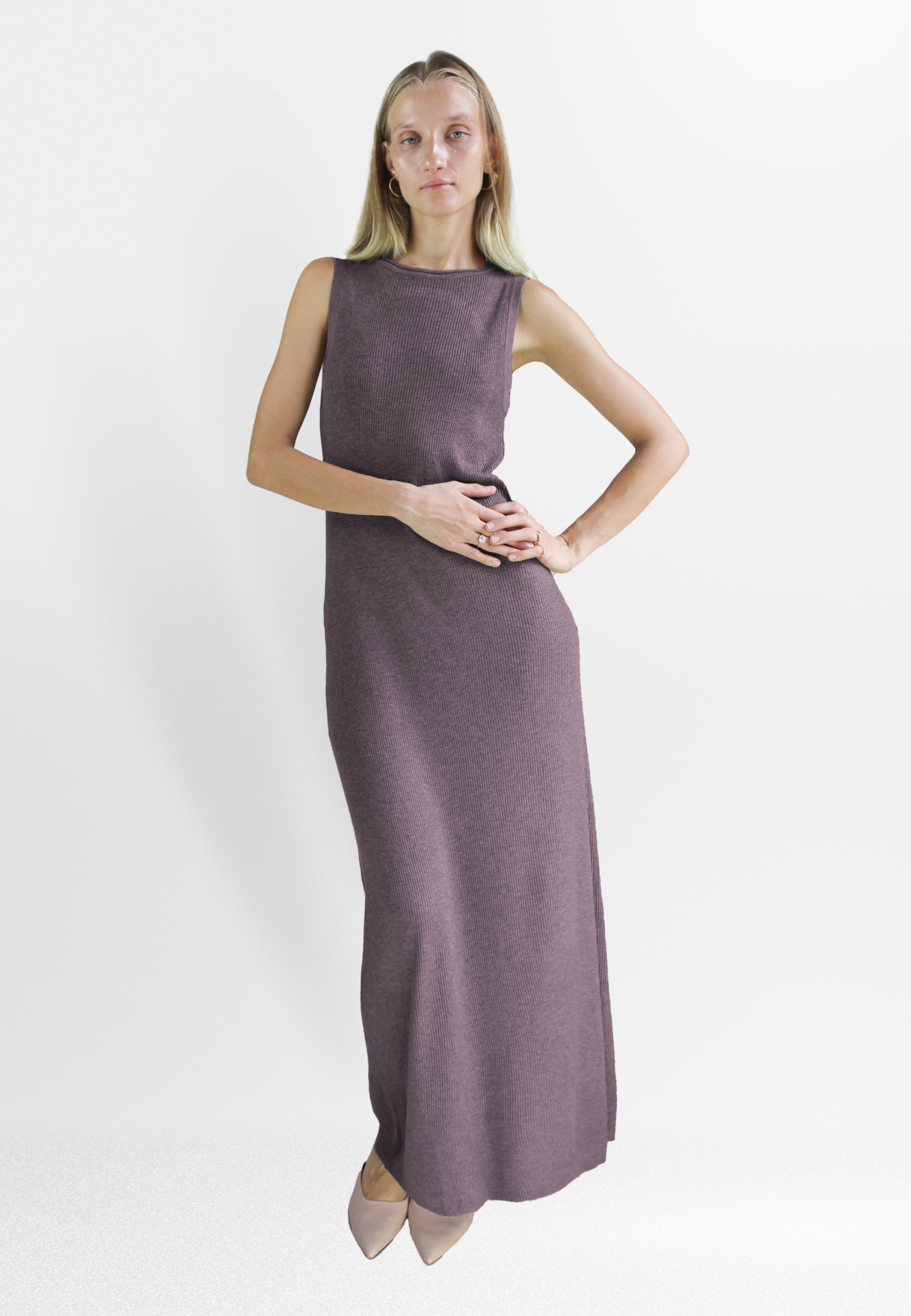 bella wool grey dress Bombay Sunset