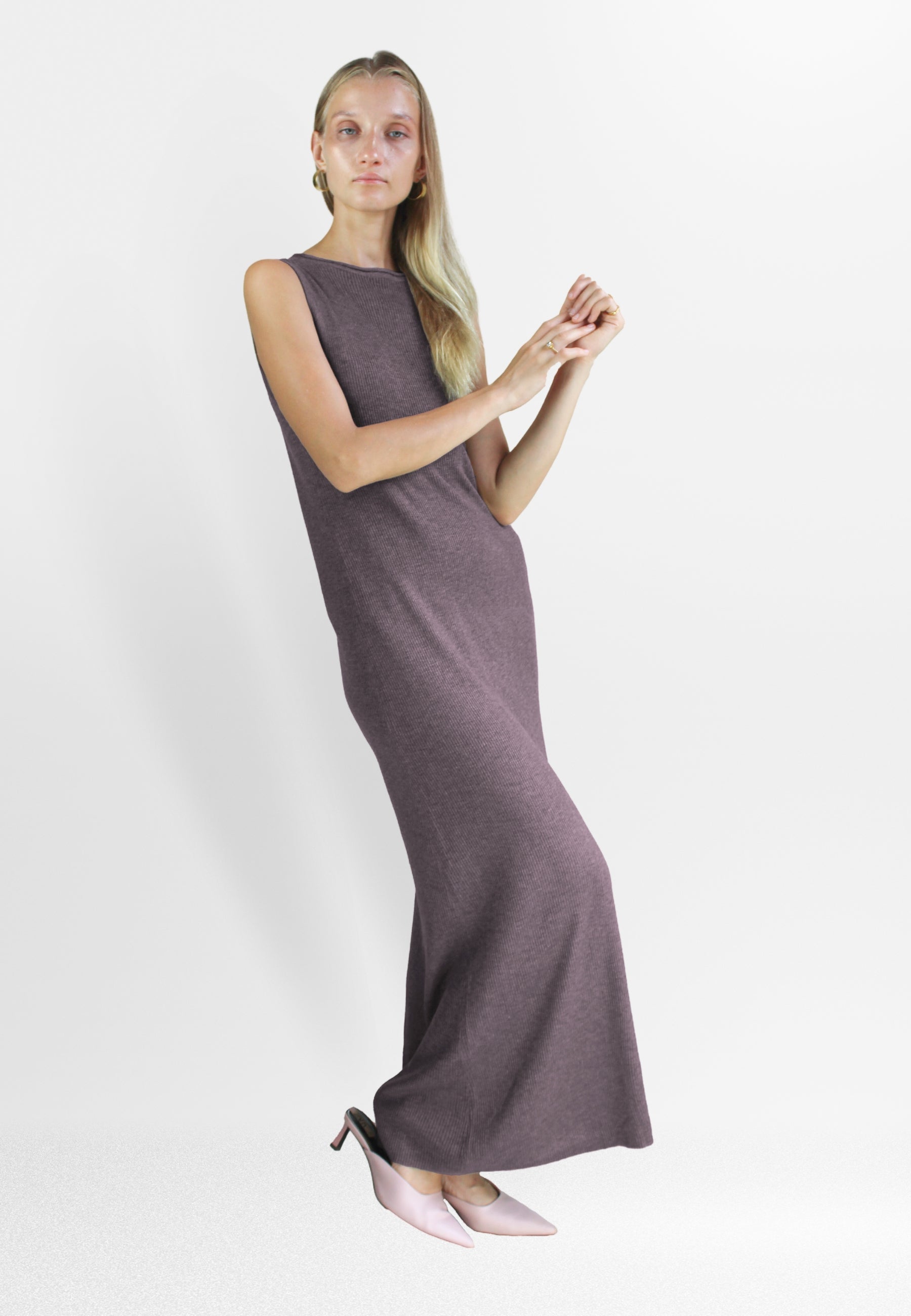 bella wool grey dress Bombay Sunset