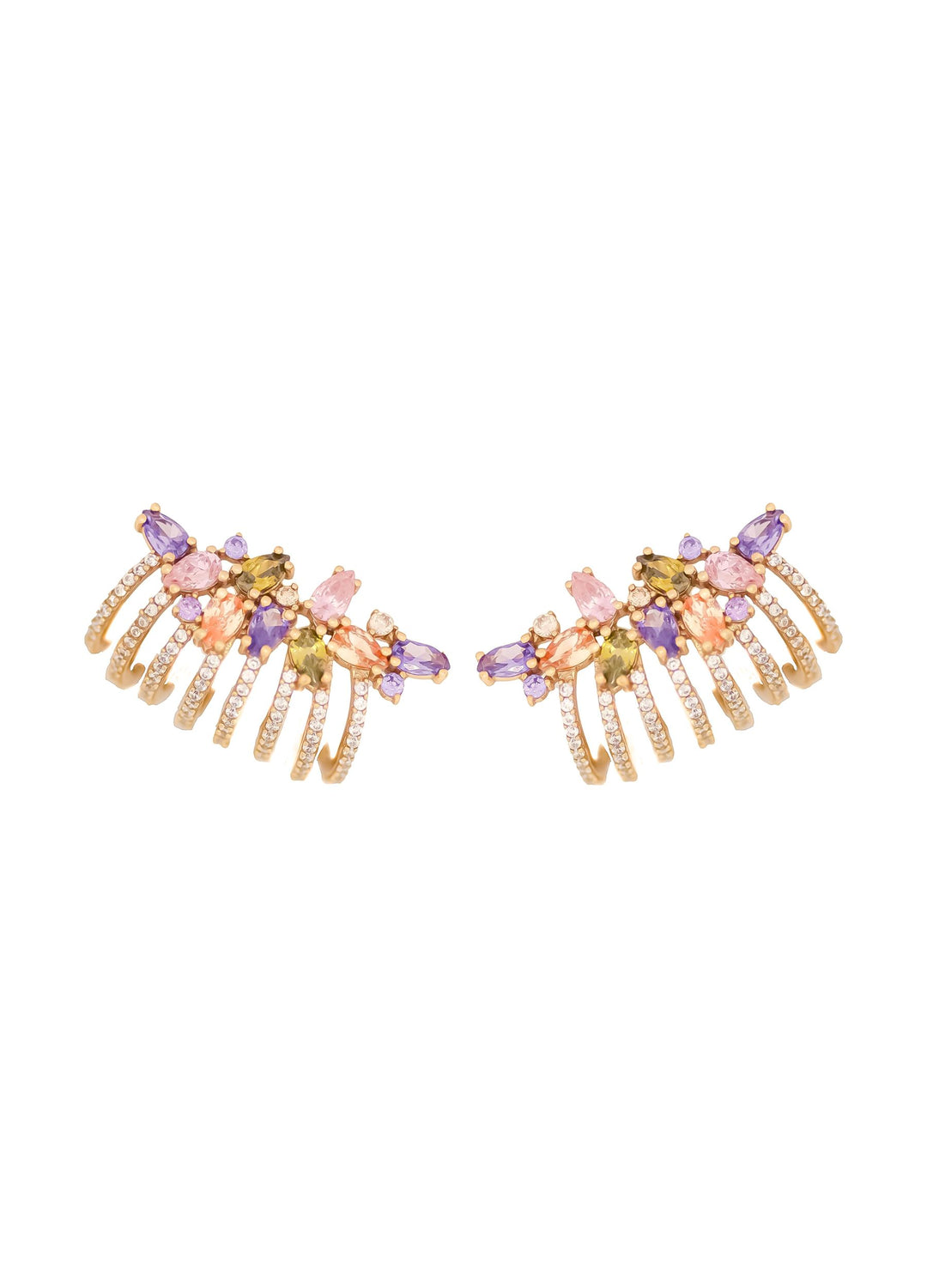 london climber earrings with stones Bombay Sunset