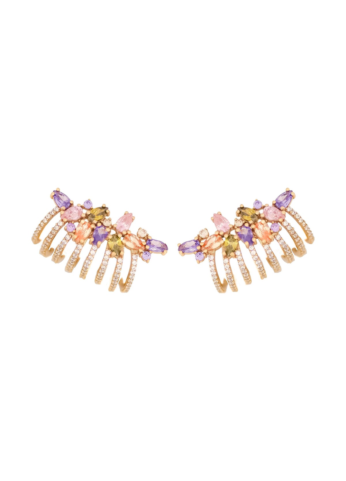 London climber earrings with stones bombay sunset
