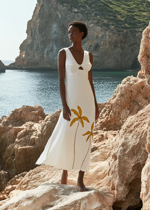 Covin White Long Dress