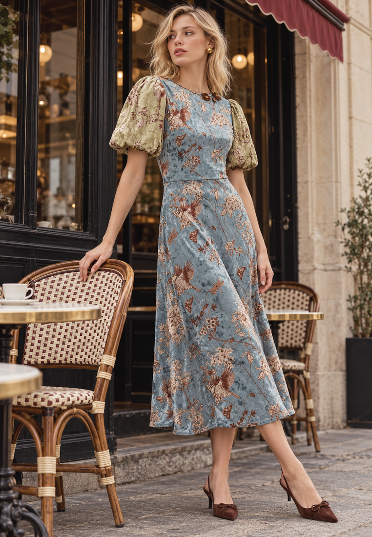 Bridgerton dress — parisian café full editorial — 20261010