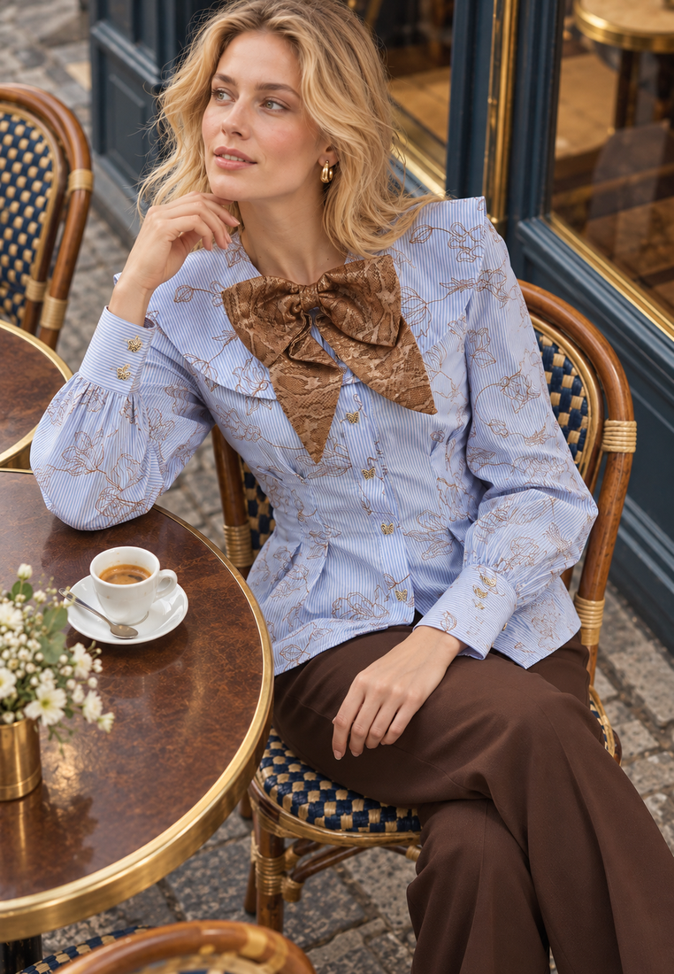 Erman shirt — parisian café overhead editorial — 20261010