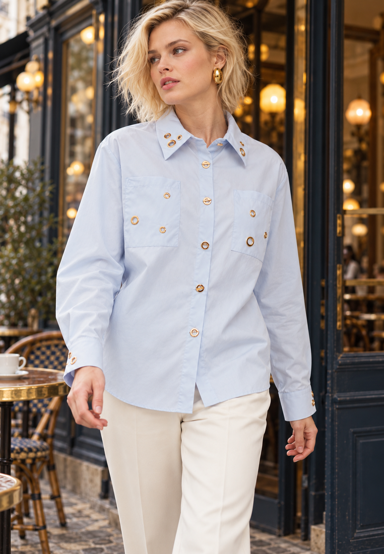 Fina shirt — parisian café close editorial — 20261010