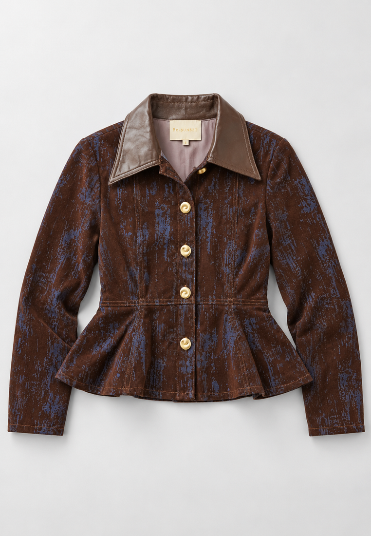 Midnight denim shirt — parisian café pr flat lay — 20261010