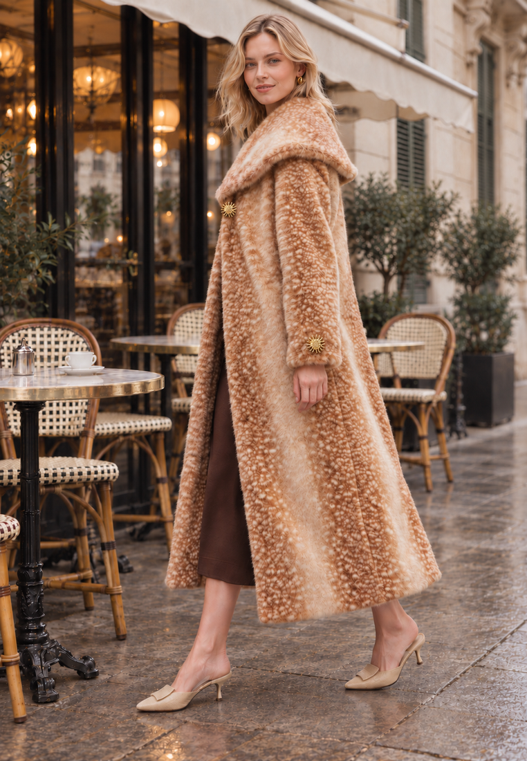 Bambi Coat — Parisian café full editorial — production sun hardware integrated 20261011