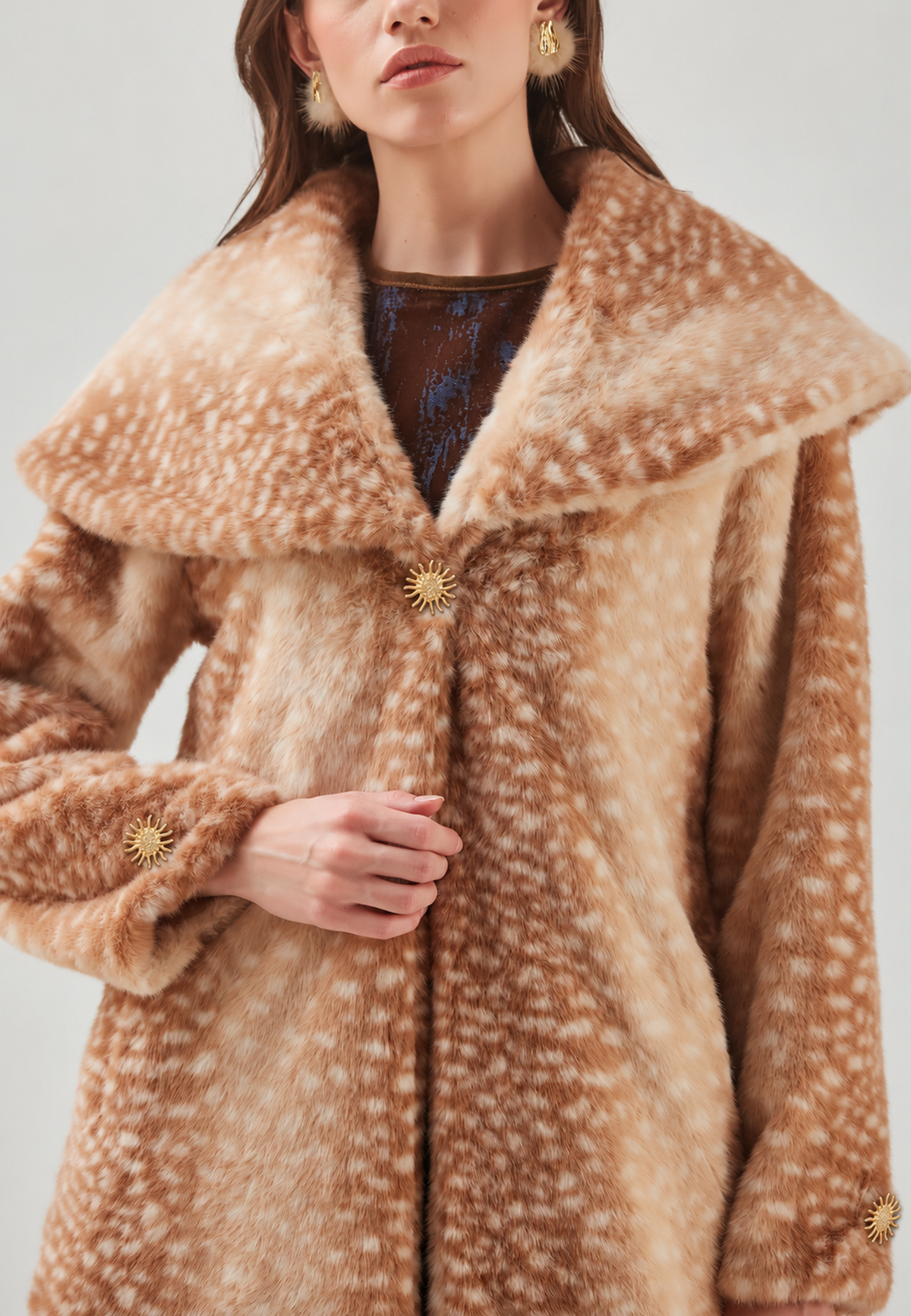 Bambi coat — original studio view 04 — production sun hardware integrated 20261011