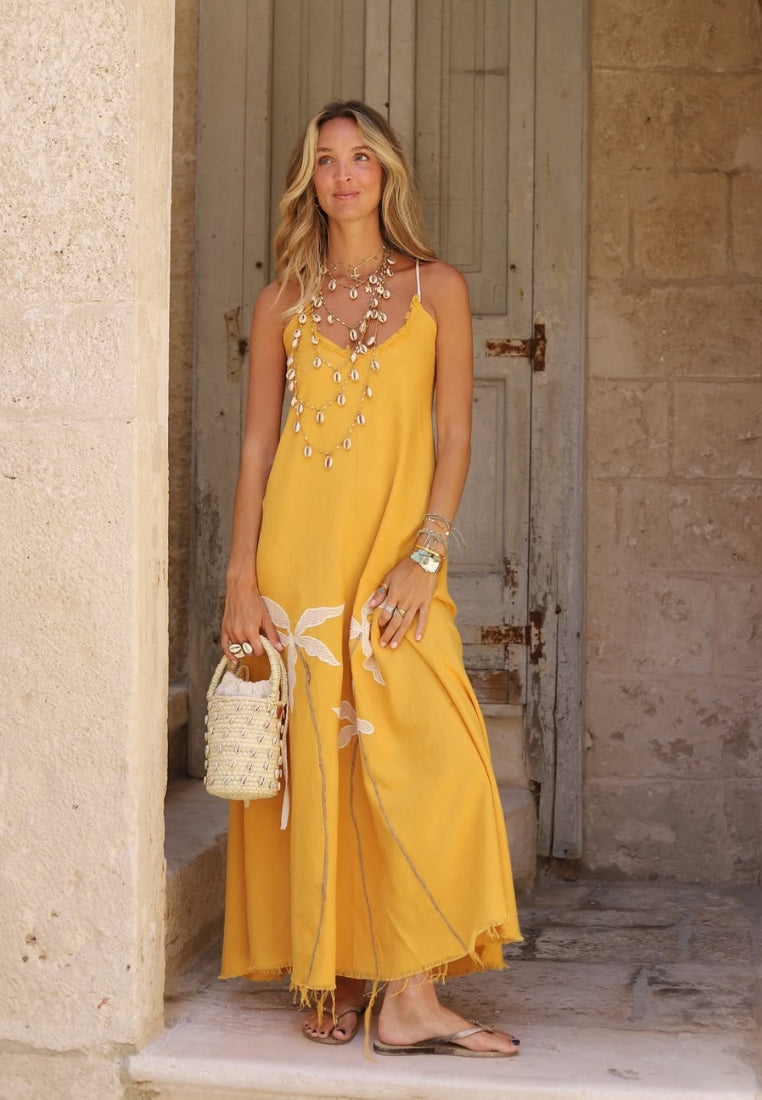 Vestido largo tropical de mango