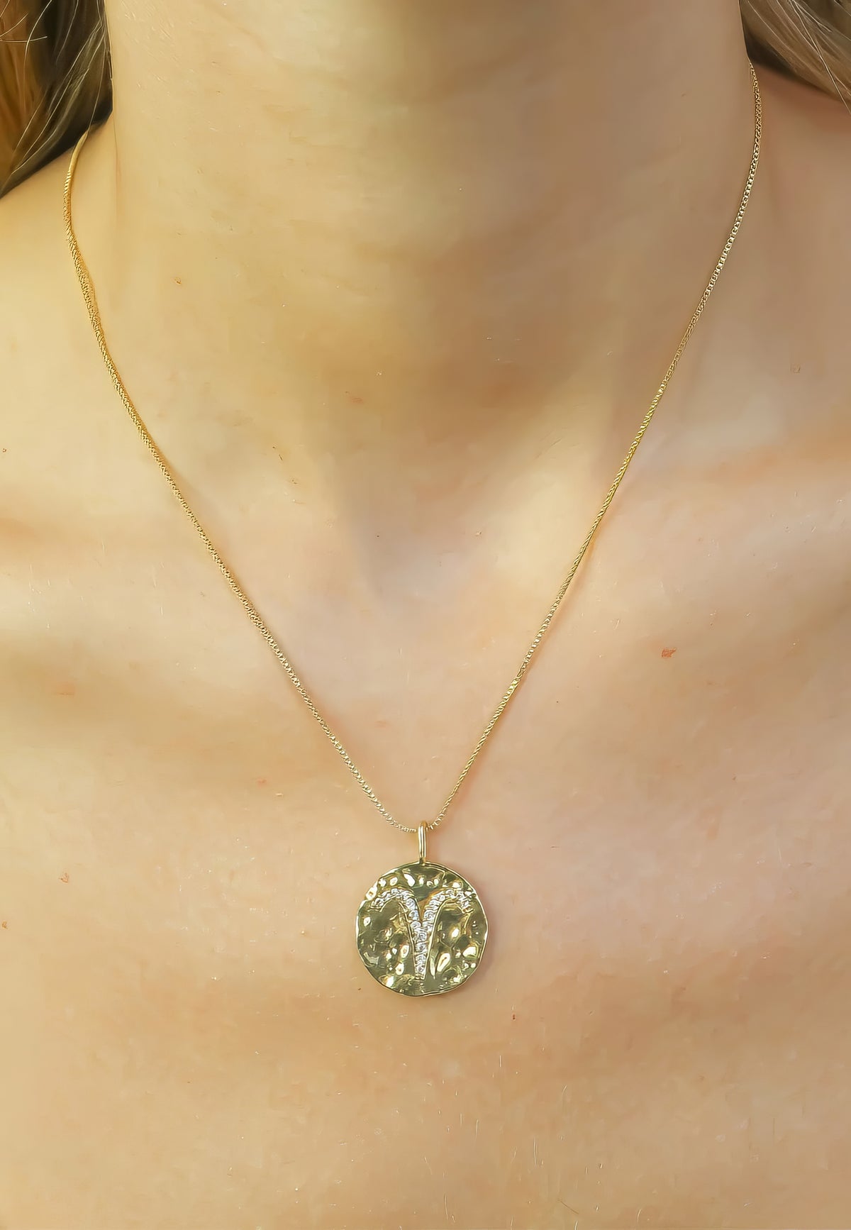 Stellar aries coin pendant bombay sunset