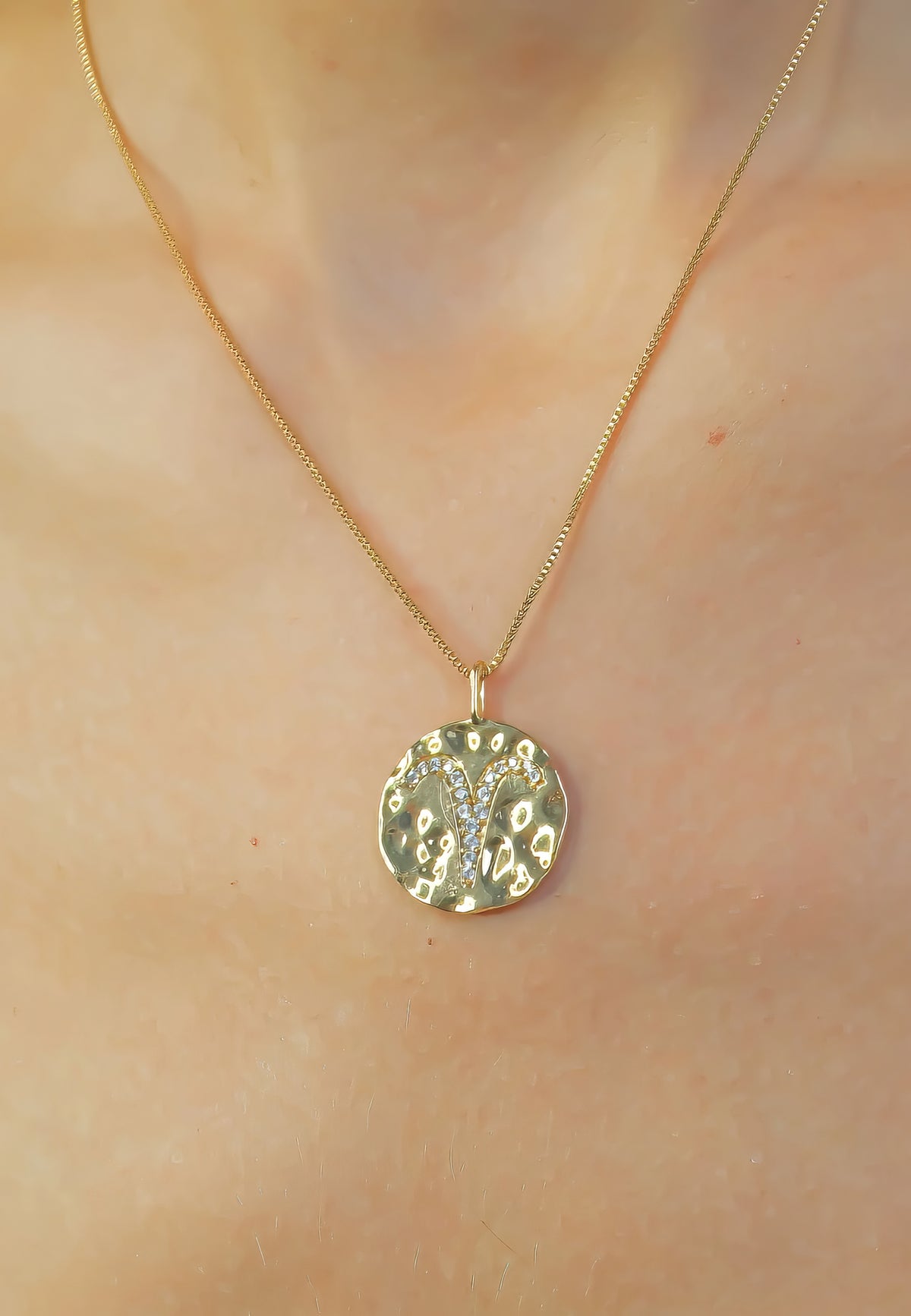 Stellar aries coin pendant bombay sunset