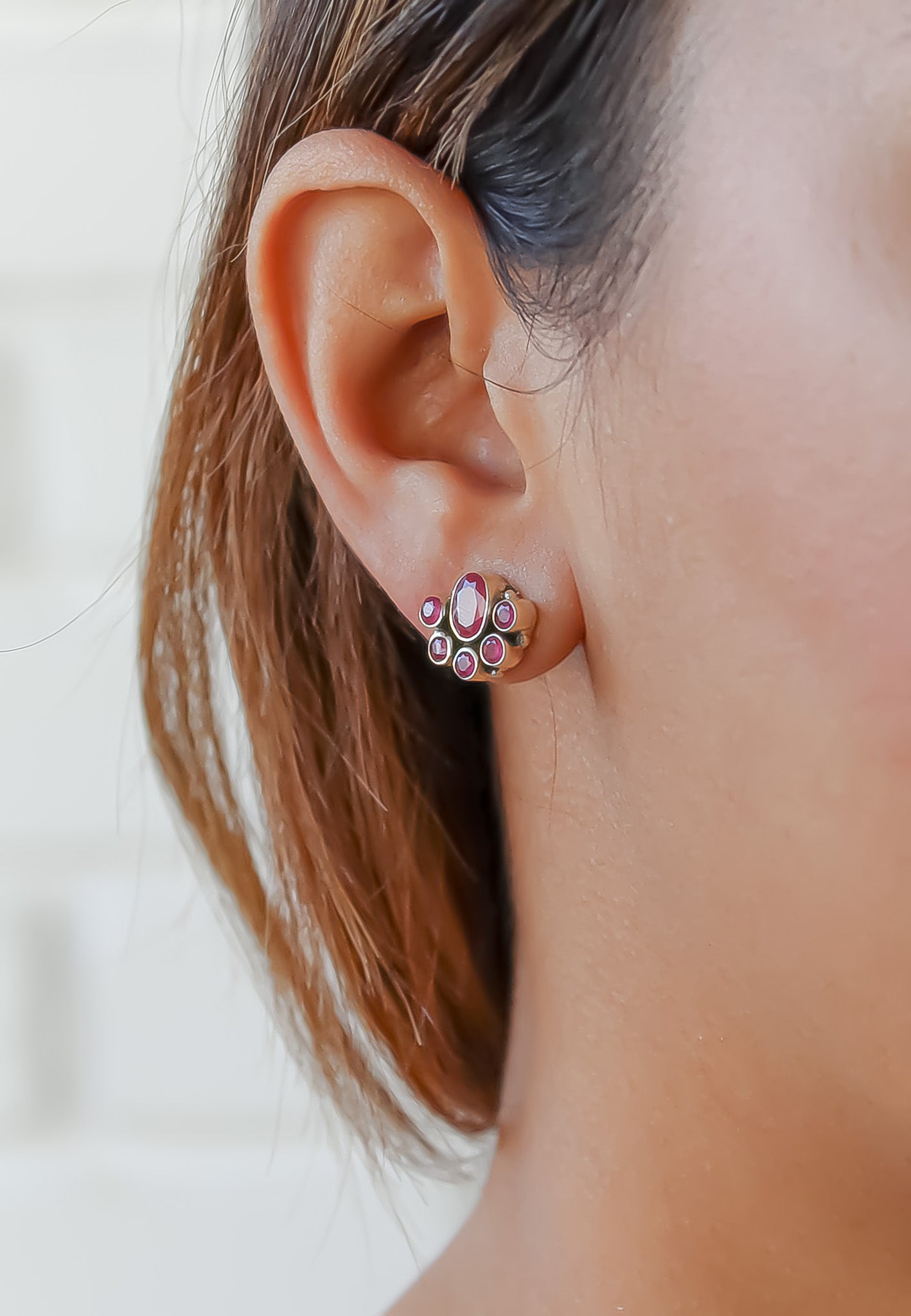 Blossom Silver Earrings Bombay Sunset