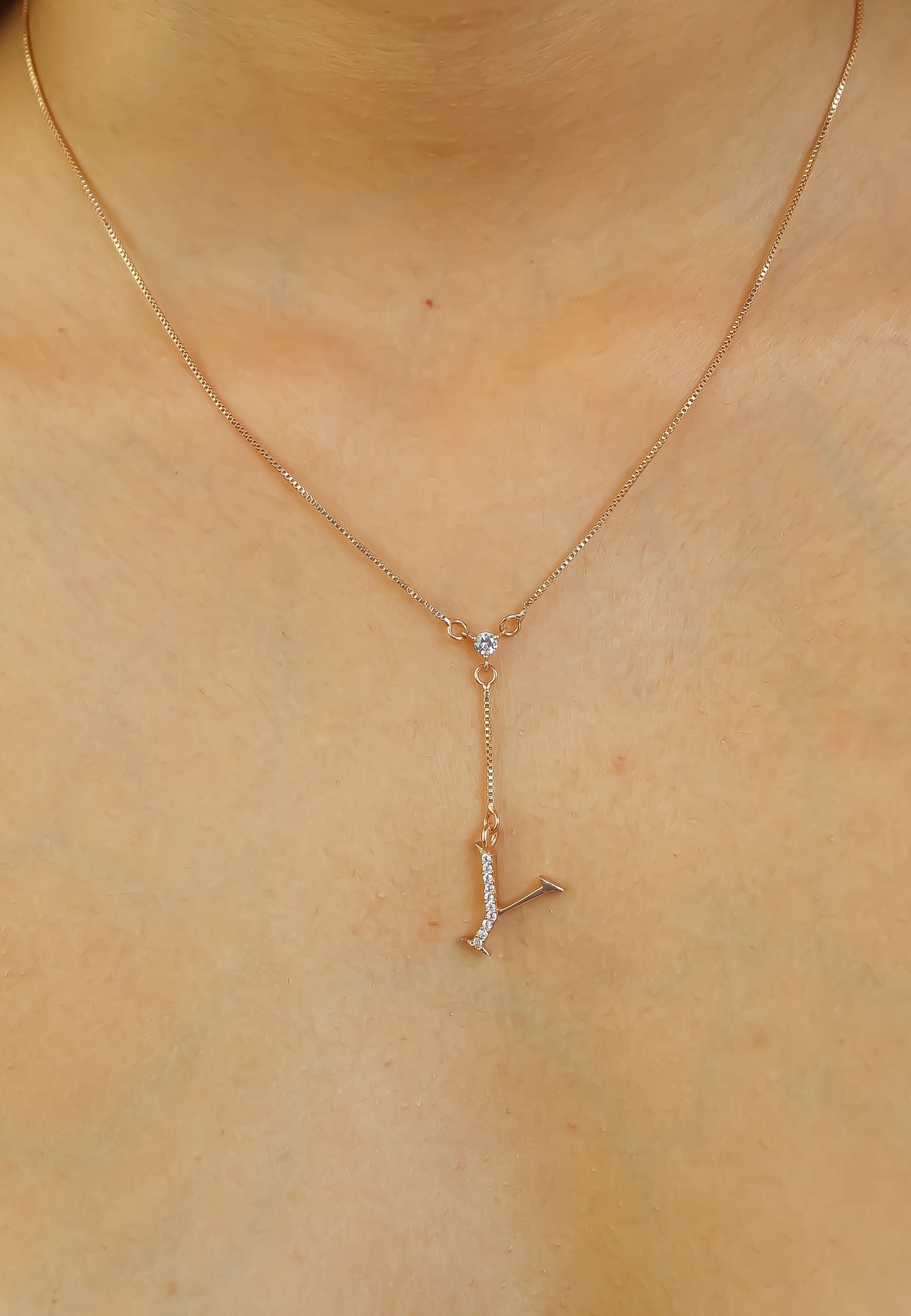 rose gold alphabet necklaces Bombay Sunset