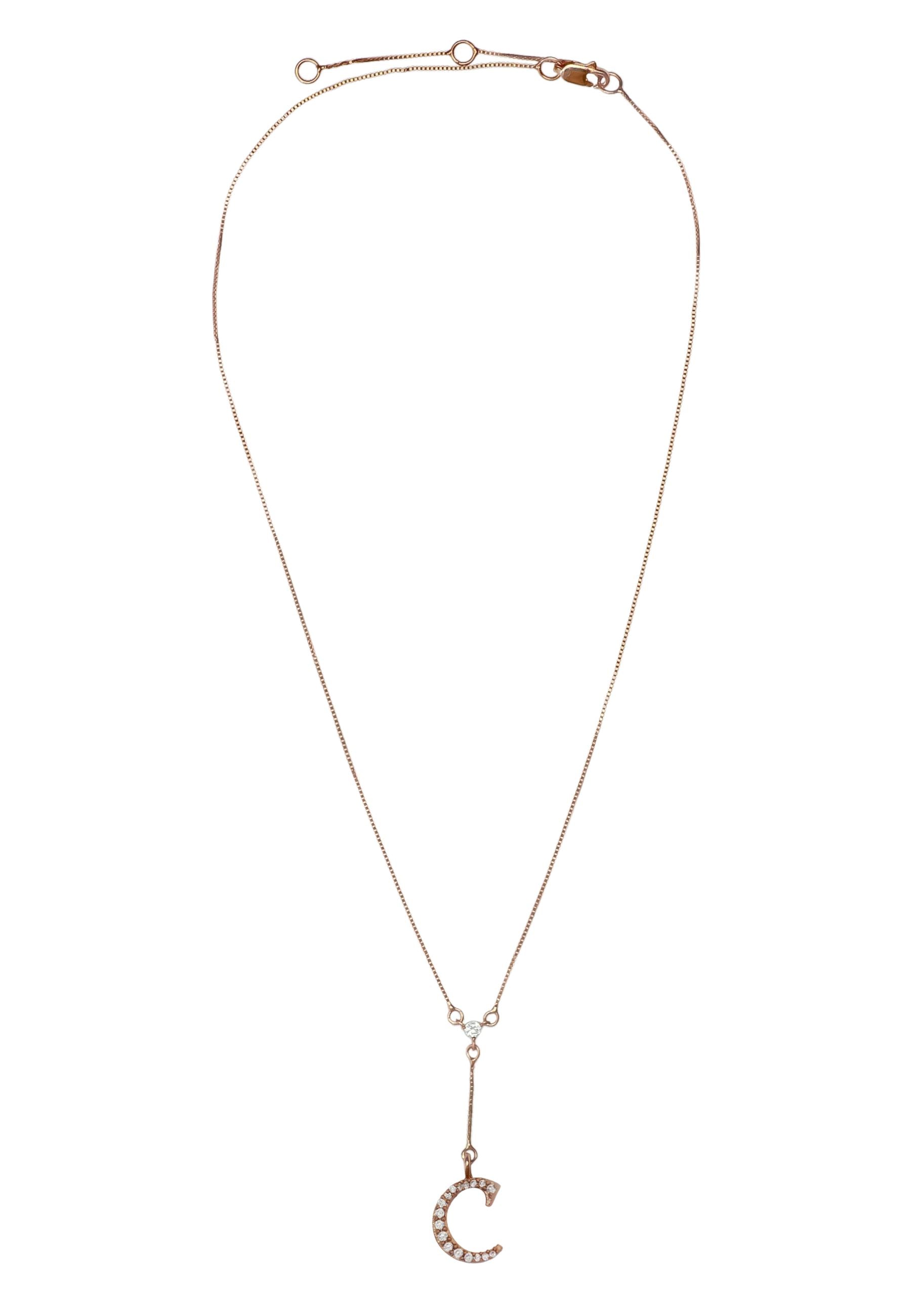 rose gold alphabet necklaces Bombay Sunset