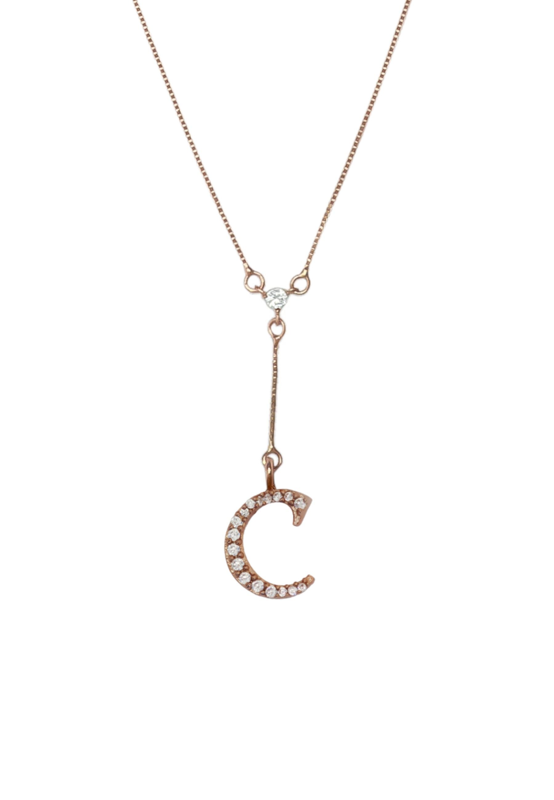 rose gold alphabet necklaces Bombay Sunset