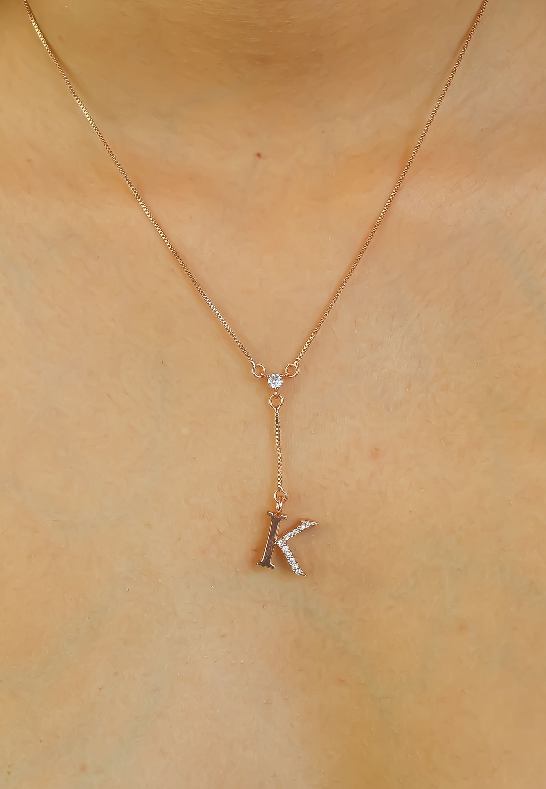 rose gold alphabet necklaces Bombay Sunset